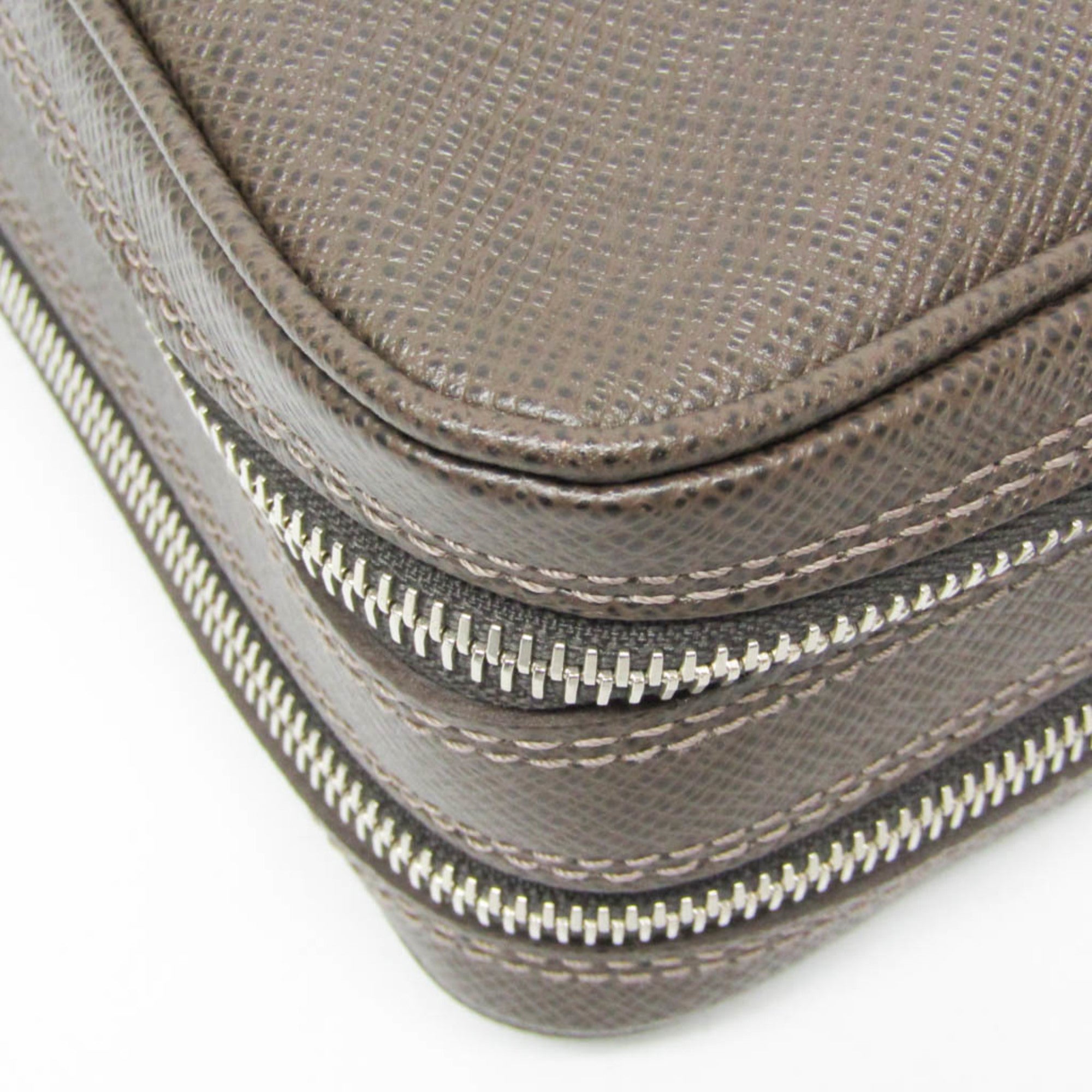Louis Vuitton Pavel Brown Leather Clutch Bag (Pre-Owned)