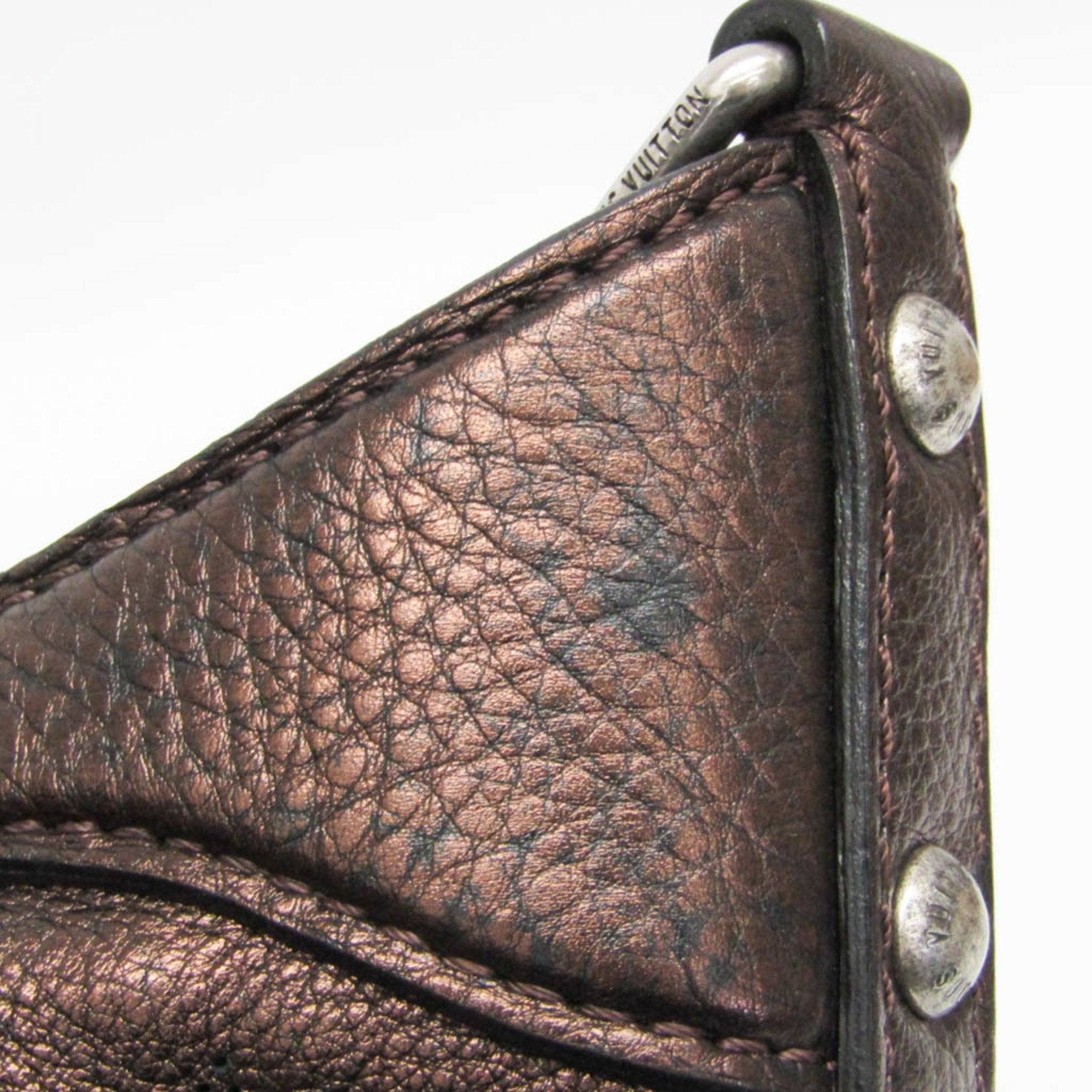 Louis Vuitton Mahina Brown Leather Shoulder Bag (Pre-Owned)
