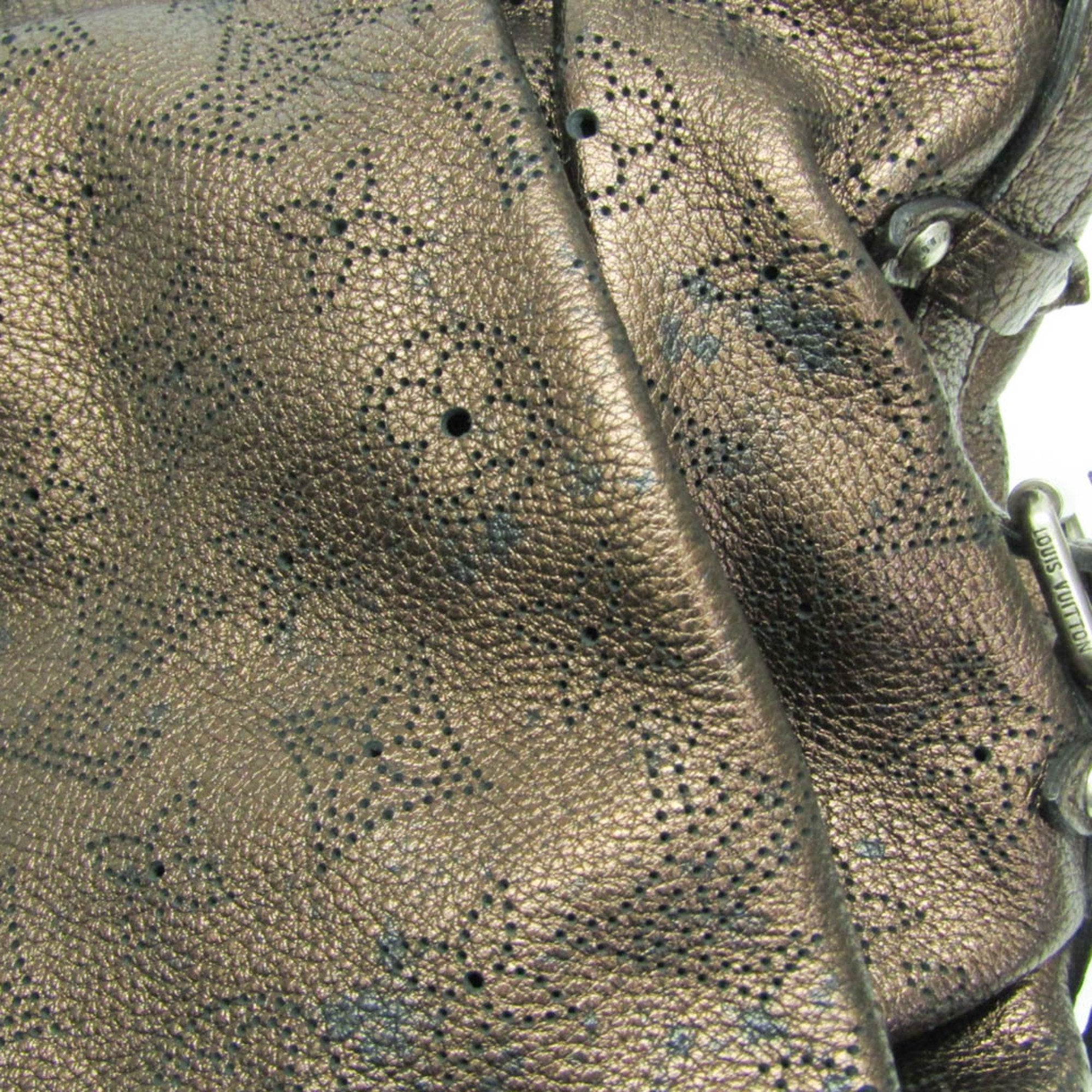 Louis Vuitton Mahina Brown Leather Shoulder Bag (Pre-Owned)