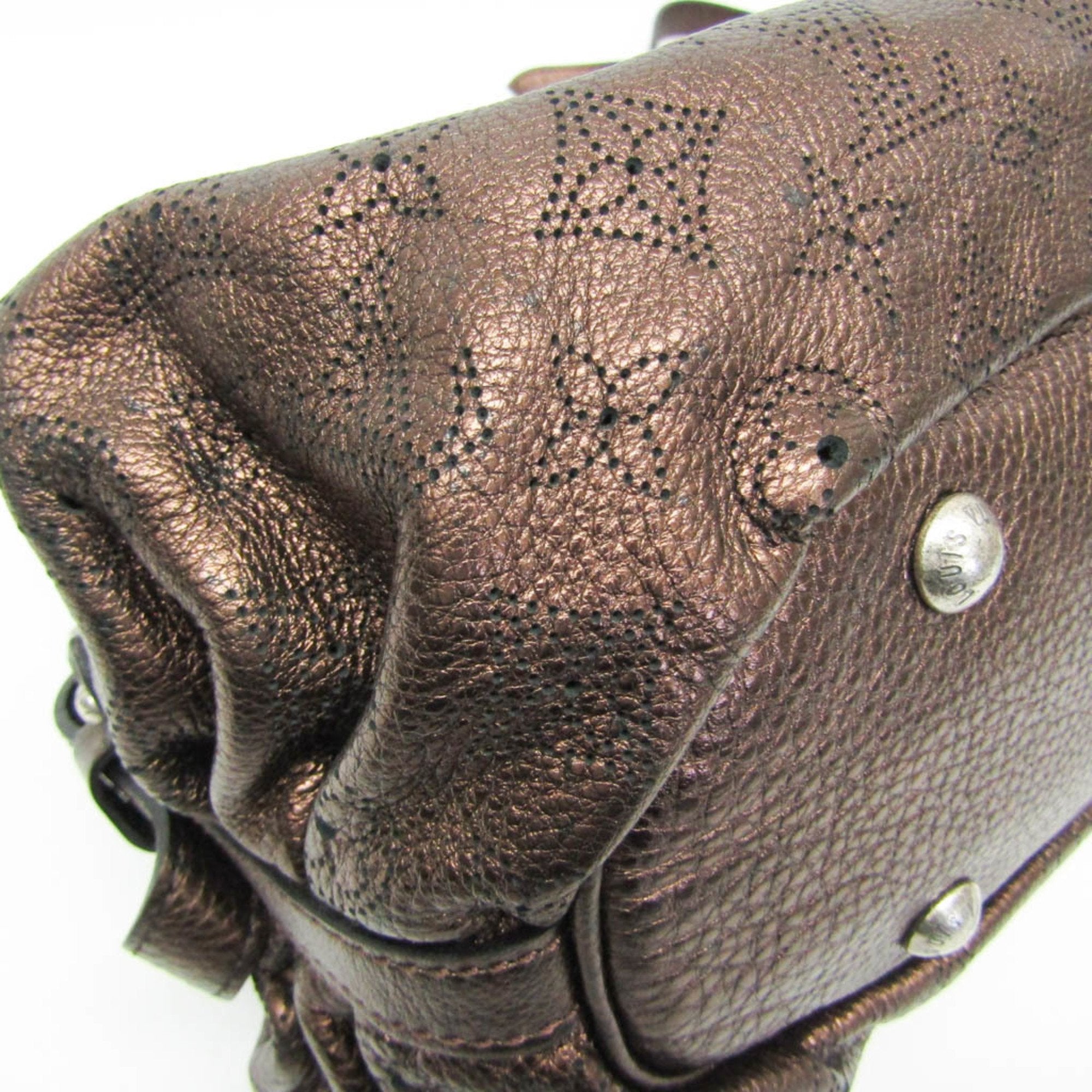 Louis Vuitton Mahina Brown Leather Shoulder Bag (Pre-Owned)