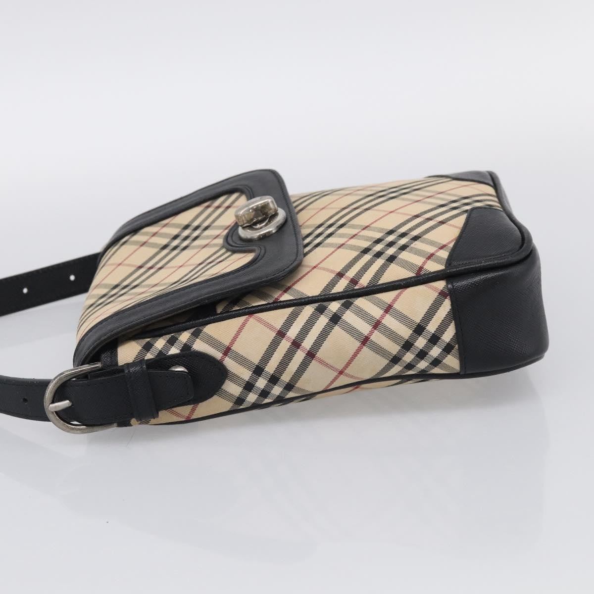 Burberry Nova Check Shoulder Bag Canvas Beige Canvas Shoulder Bag Bag (Pre-Owned)