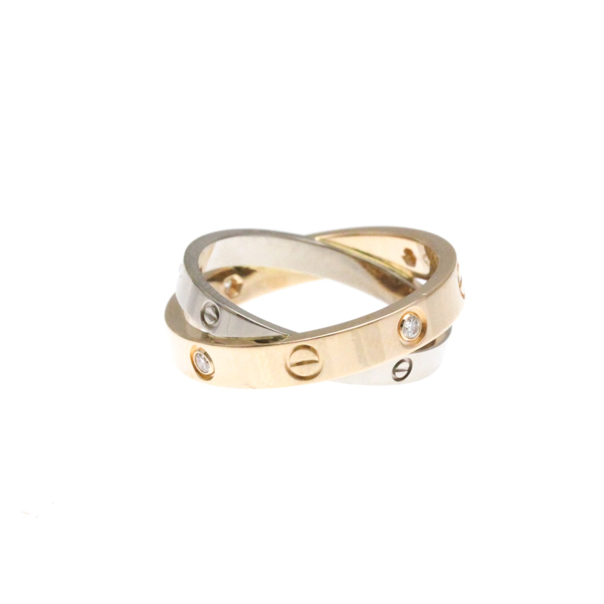 Cartier Love Silver Rose Gold Ring Jewelry (Pre-Owned)