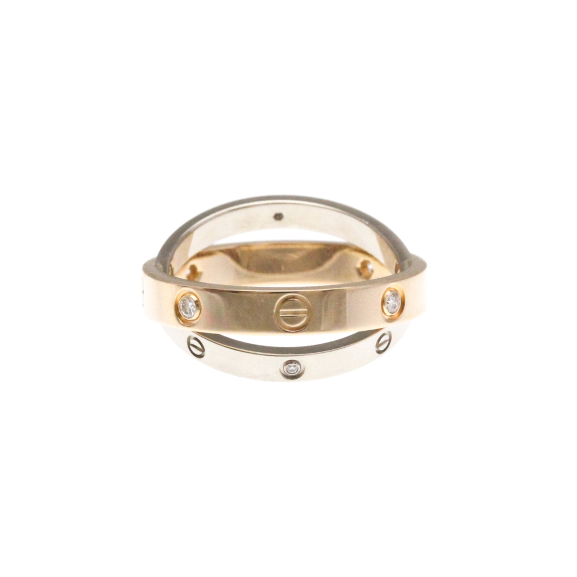 Cartier Love Silver Rose Gold Ring Jewelry (Pre-Owned)