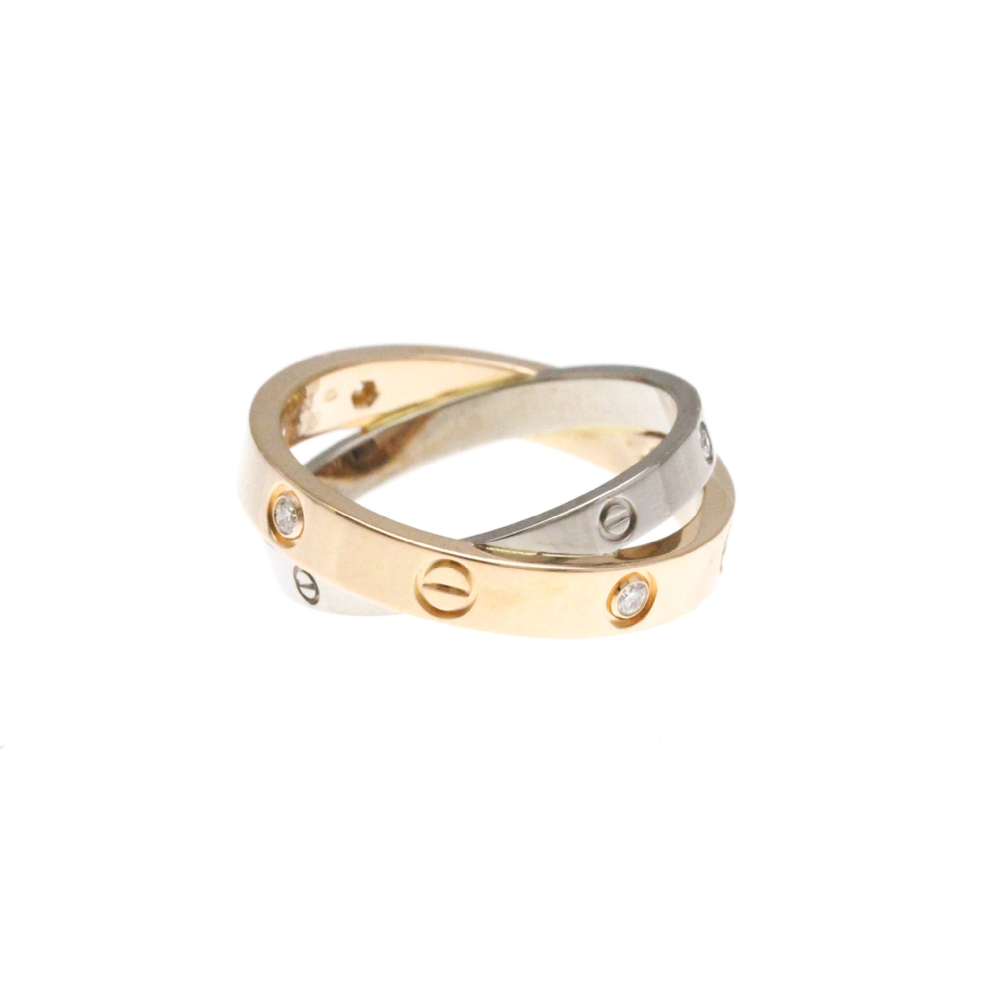 Cartier Love Silver Rose Gold Ring Jewelry (Pre-Owned)