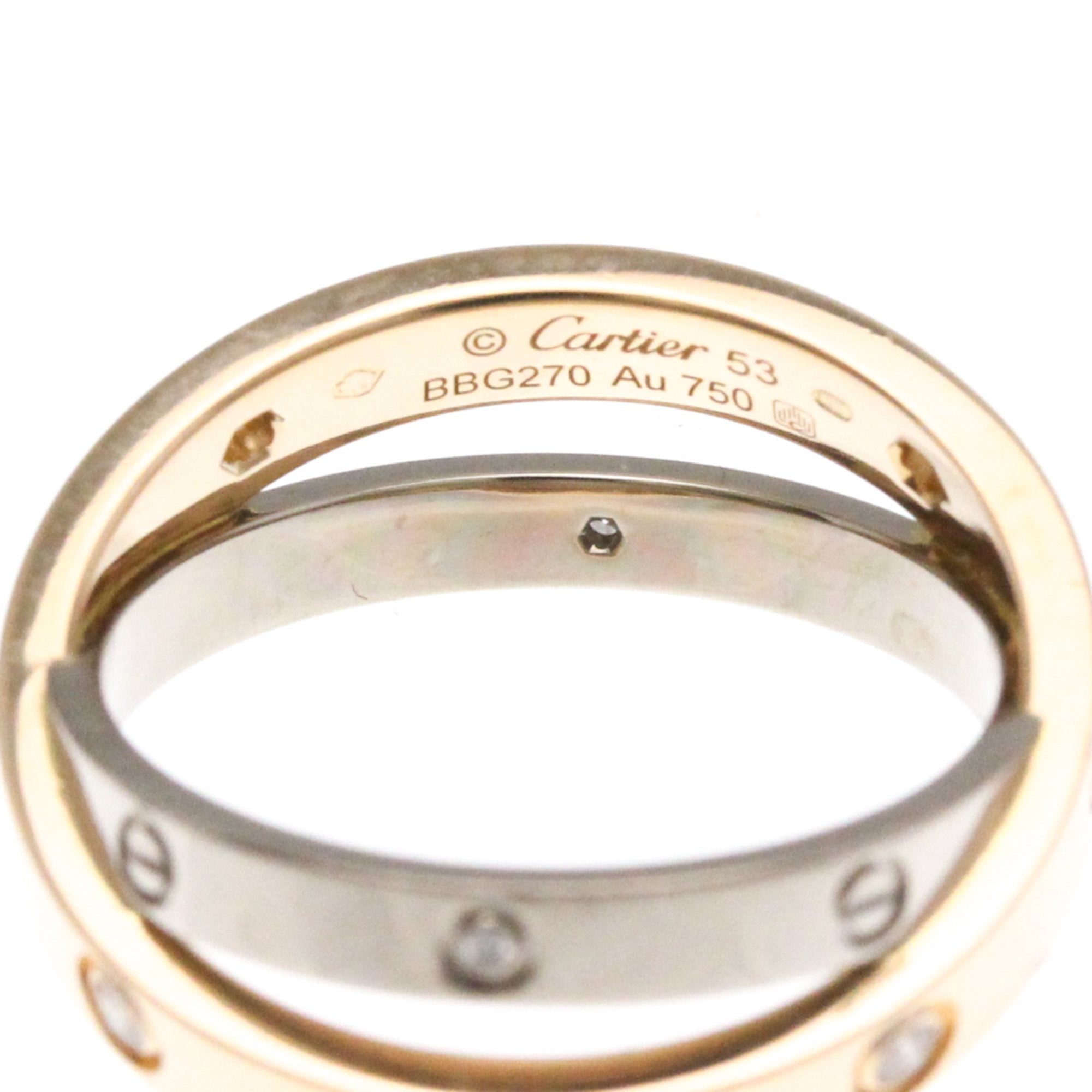 Cartier Love Silver Rose Gold Ring Jewelry (Pre-Owned)
