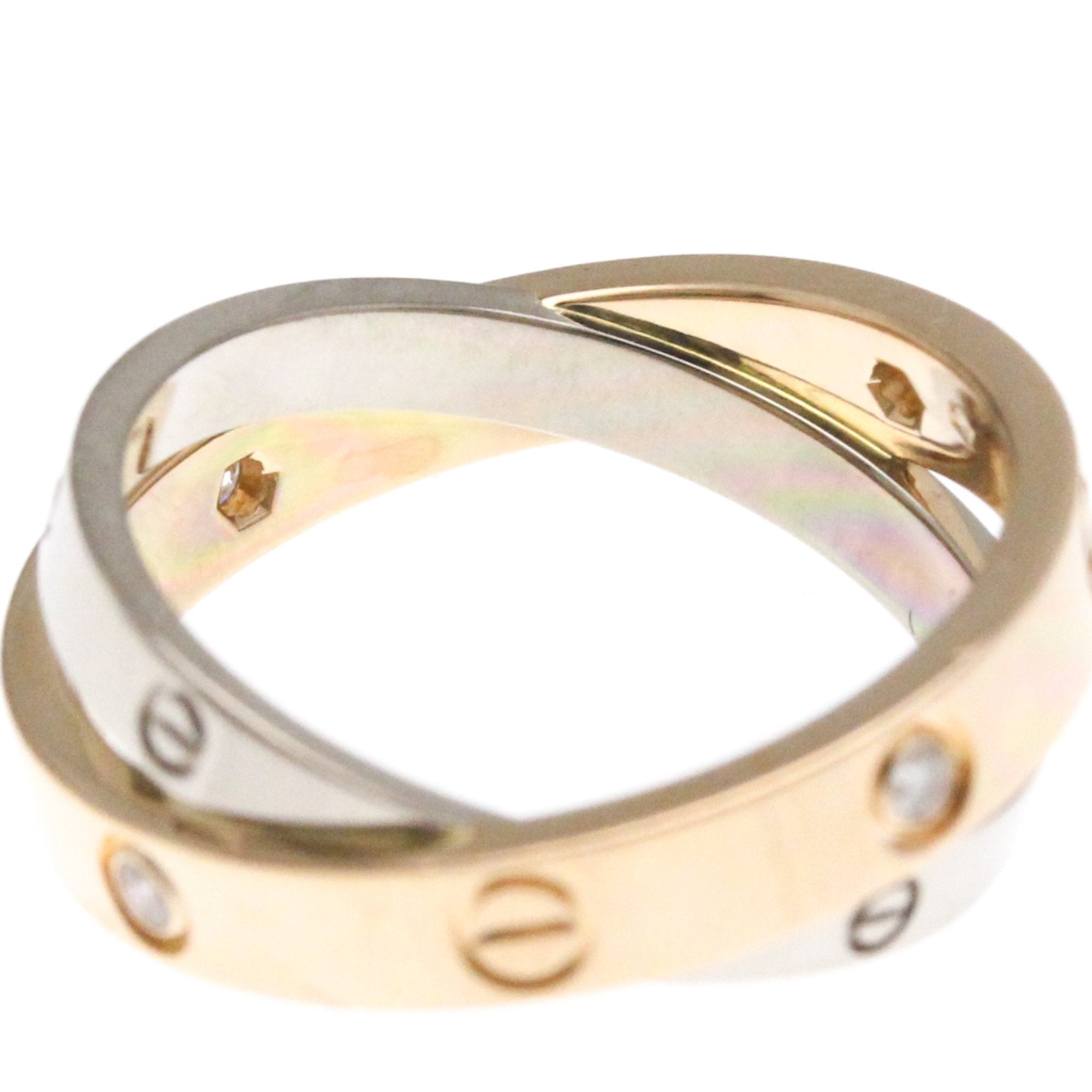 Cartier Love Silver Rose Gold Ring Jewelry (Pre-Owned)