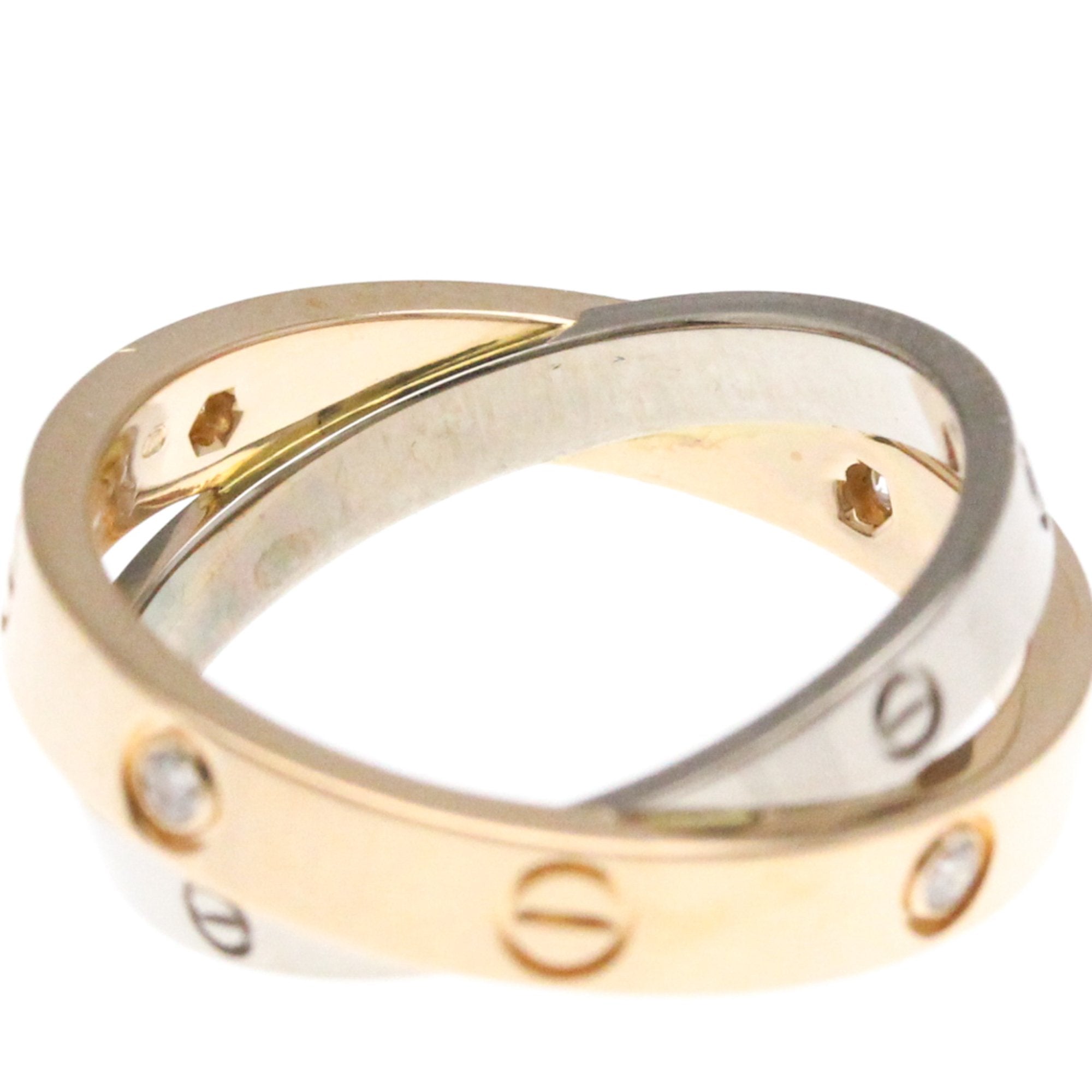 Cartier Love Silver Rose Gold Ring Jewelry (Pre-Owned)