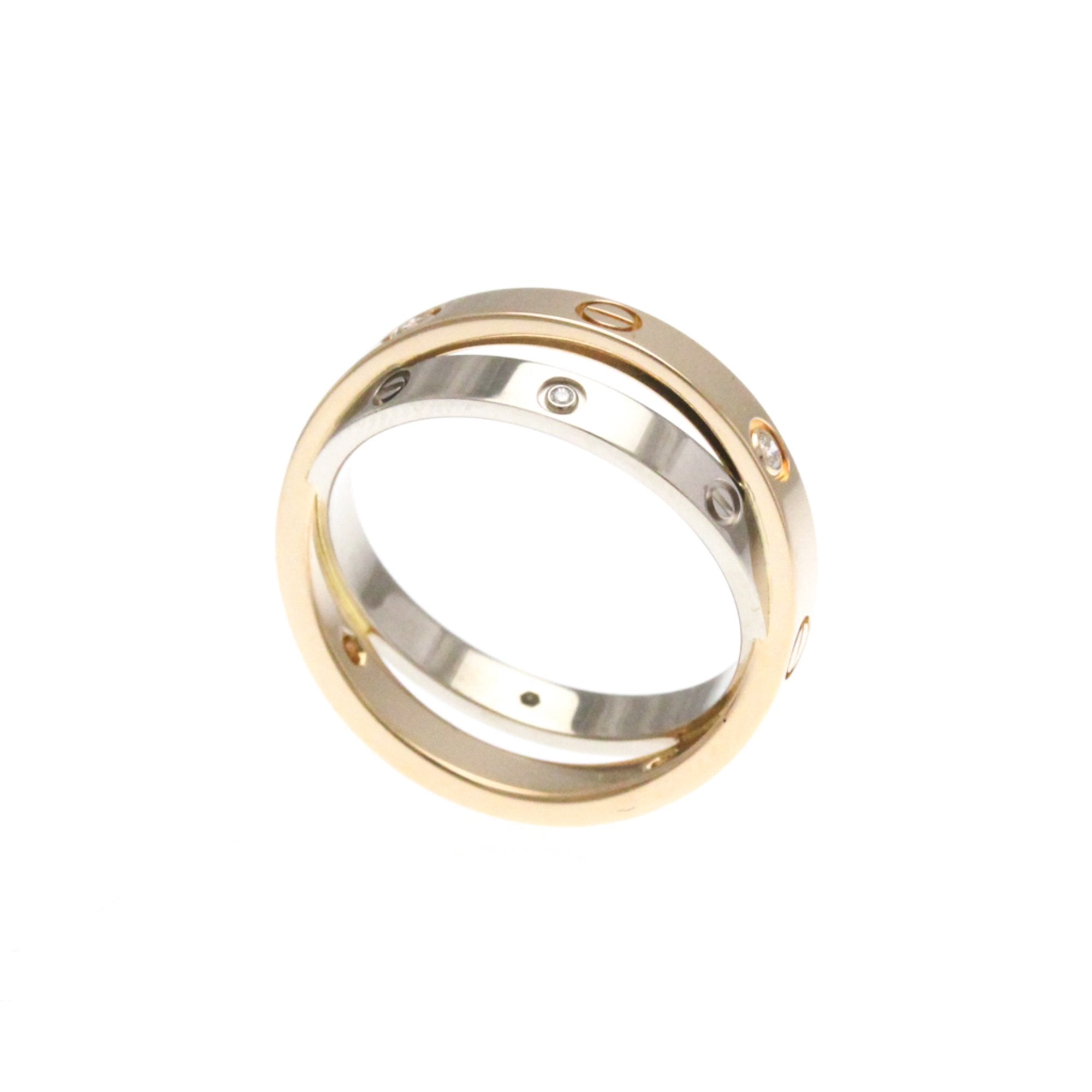 Cartier Love Silver Rose Gold Ring Jewelry (Pre-Owned)