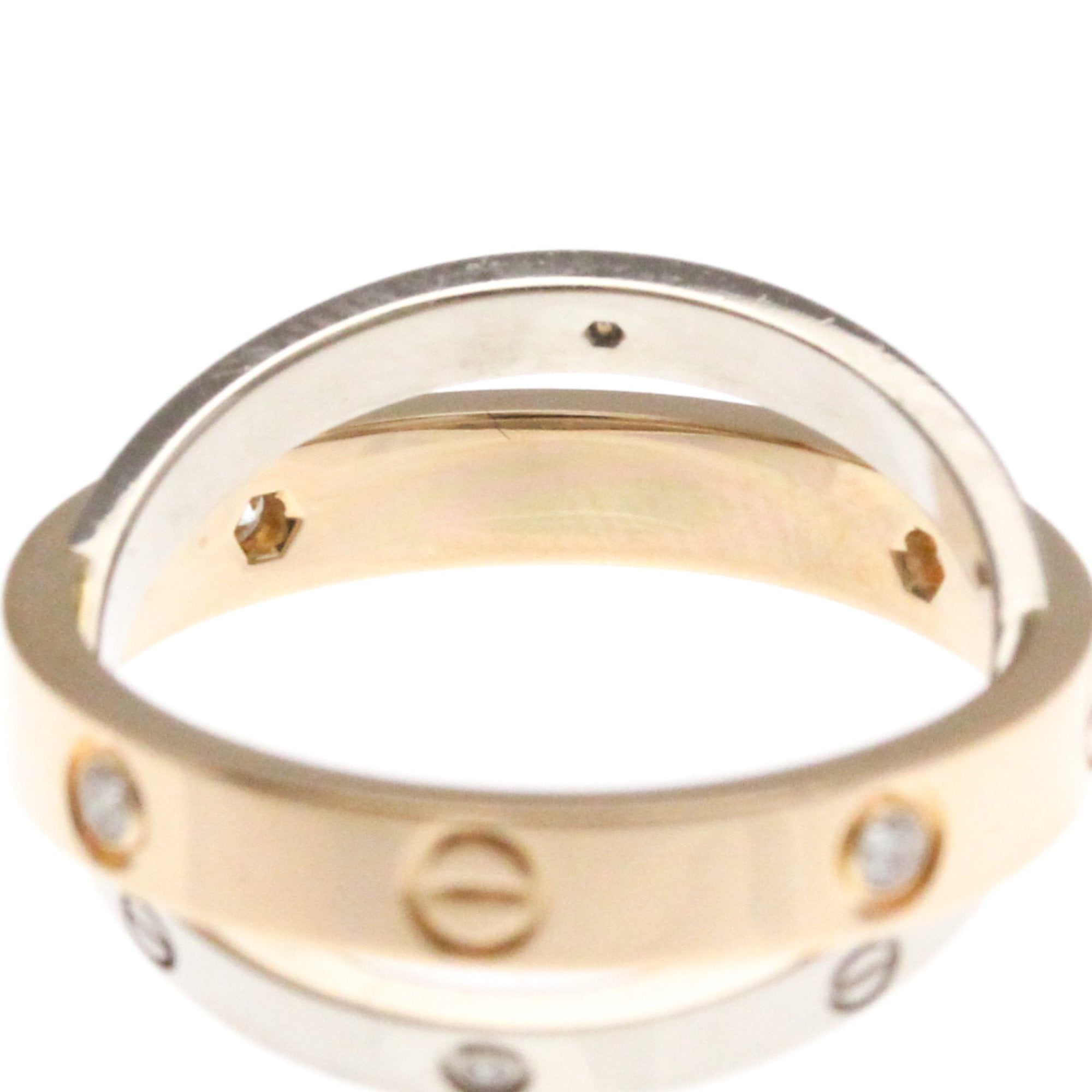 Cartier Love Silver Rose Gold Ring Jewelry (Pre-Owned)