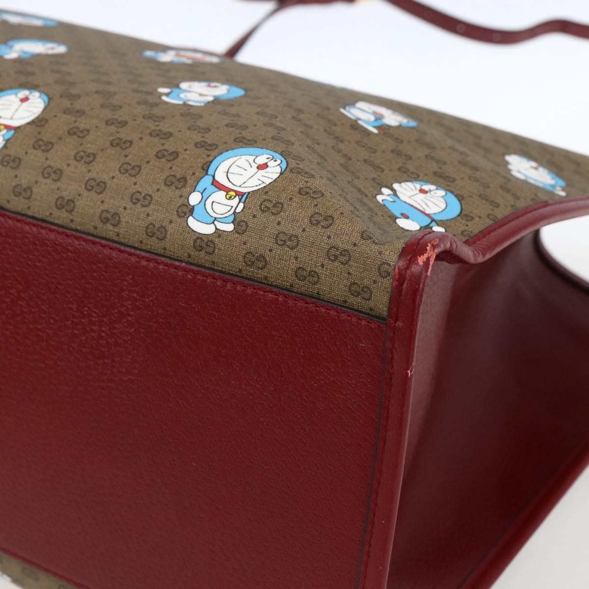Gucci Doraemon Tote Printed Mini Gg Coated Canvas Beige Pvc Tote Bag Bag (Pre-Owned)