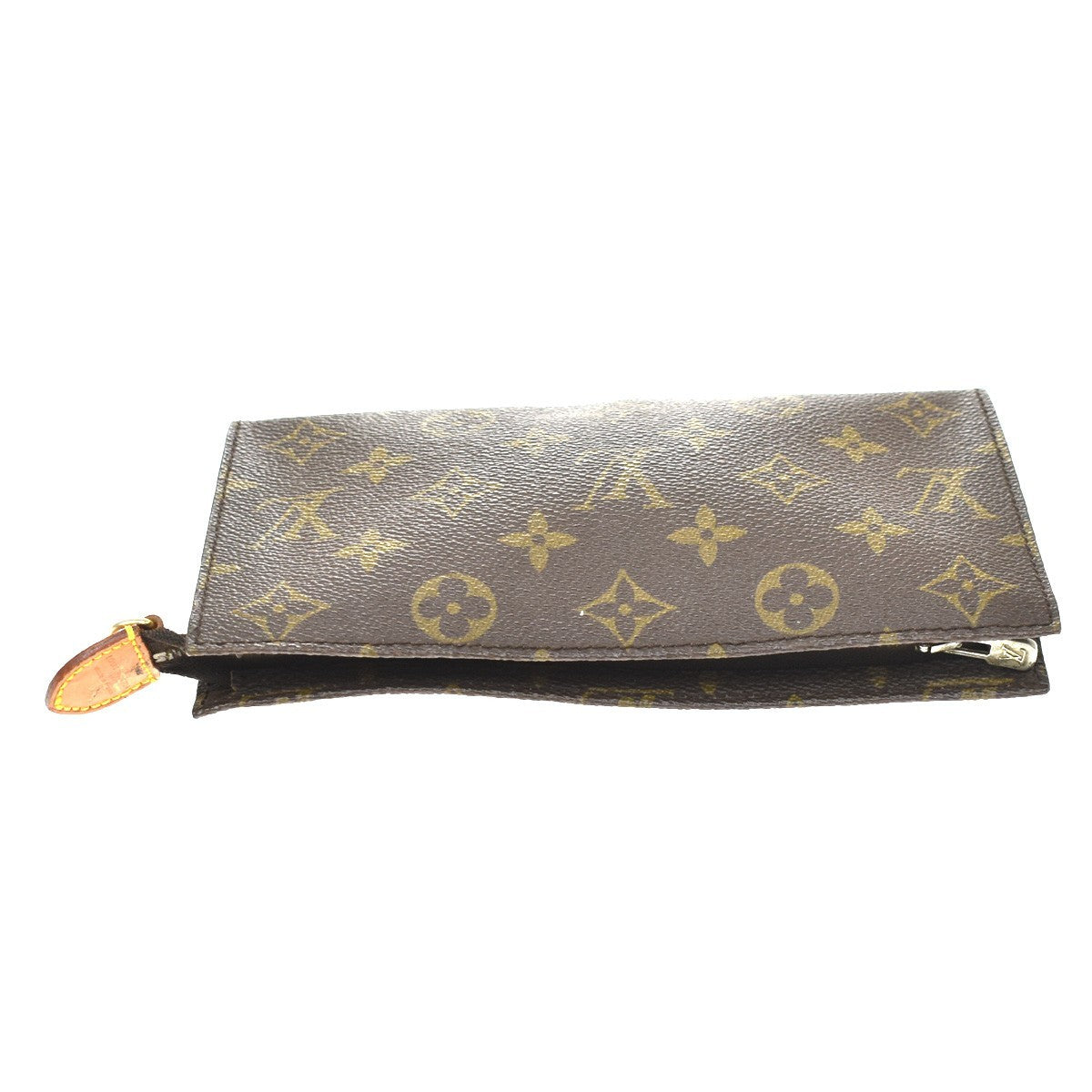 Louis Vuitton Vintage Bucket Zip Monogram Canvas Brown Leather Clutche & Pouche Bag (Pre-Owned)