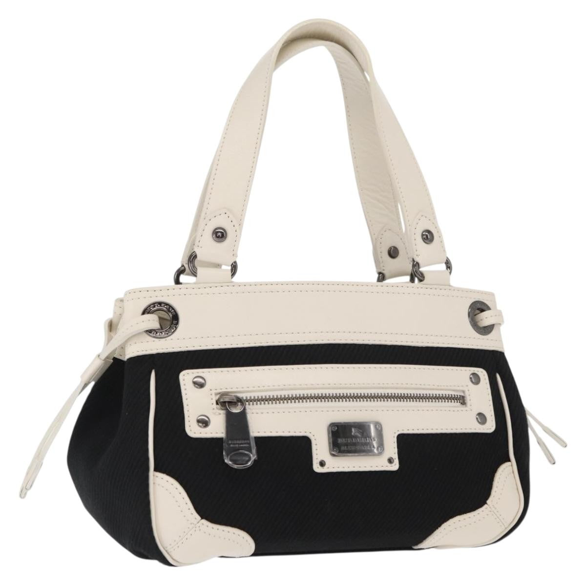 Burberry Vintage Canvas Black Canvas Handbag (Pre-Owned)