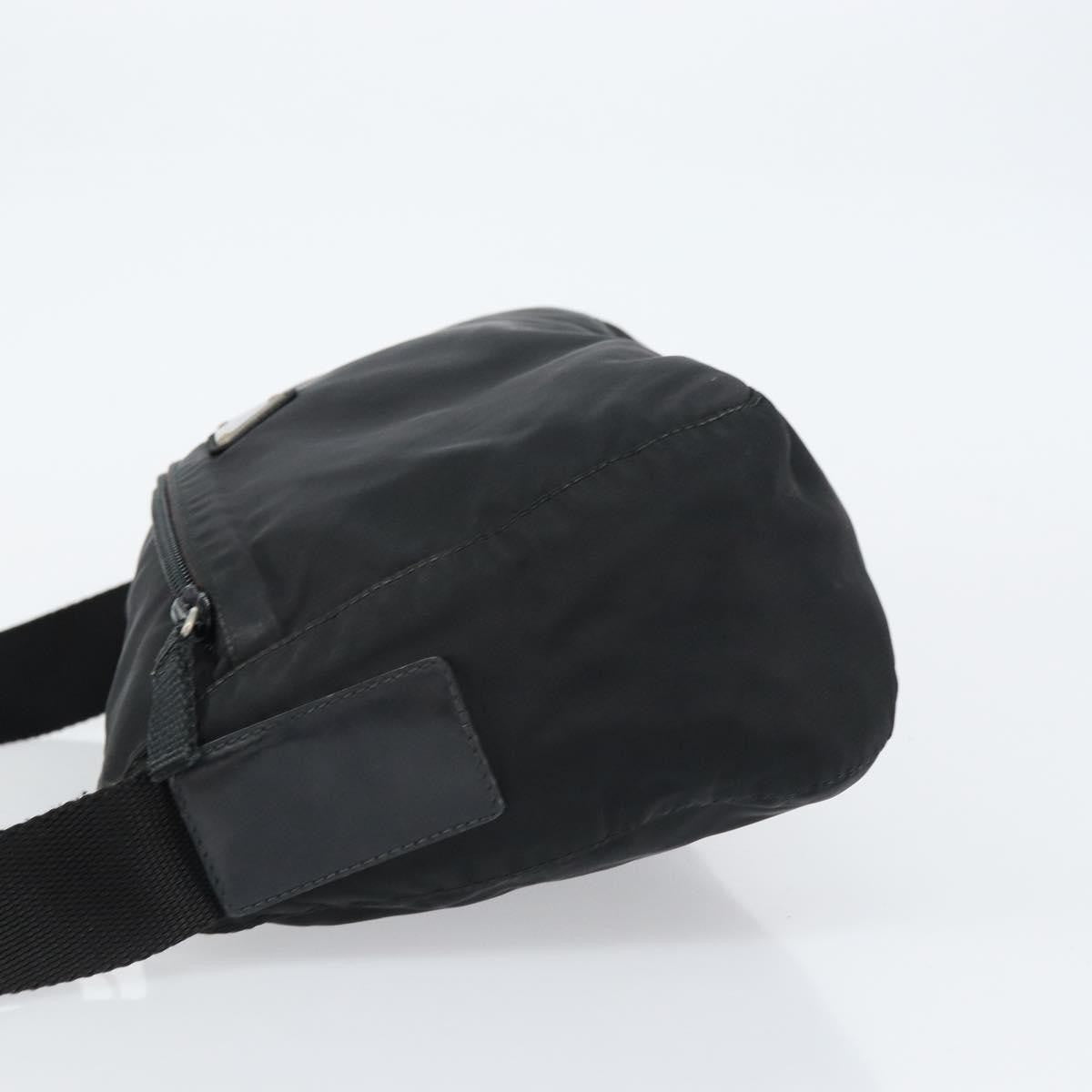 Prada Front Zip Messenger Quilted Tessuto Black Nylon Shoulder Bag Bag (Pre-Owned)