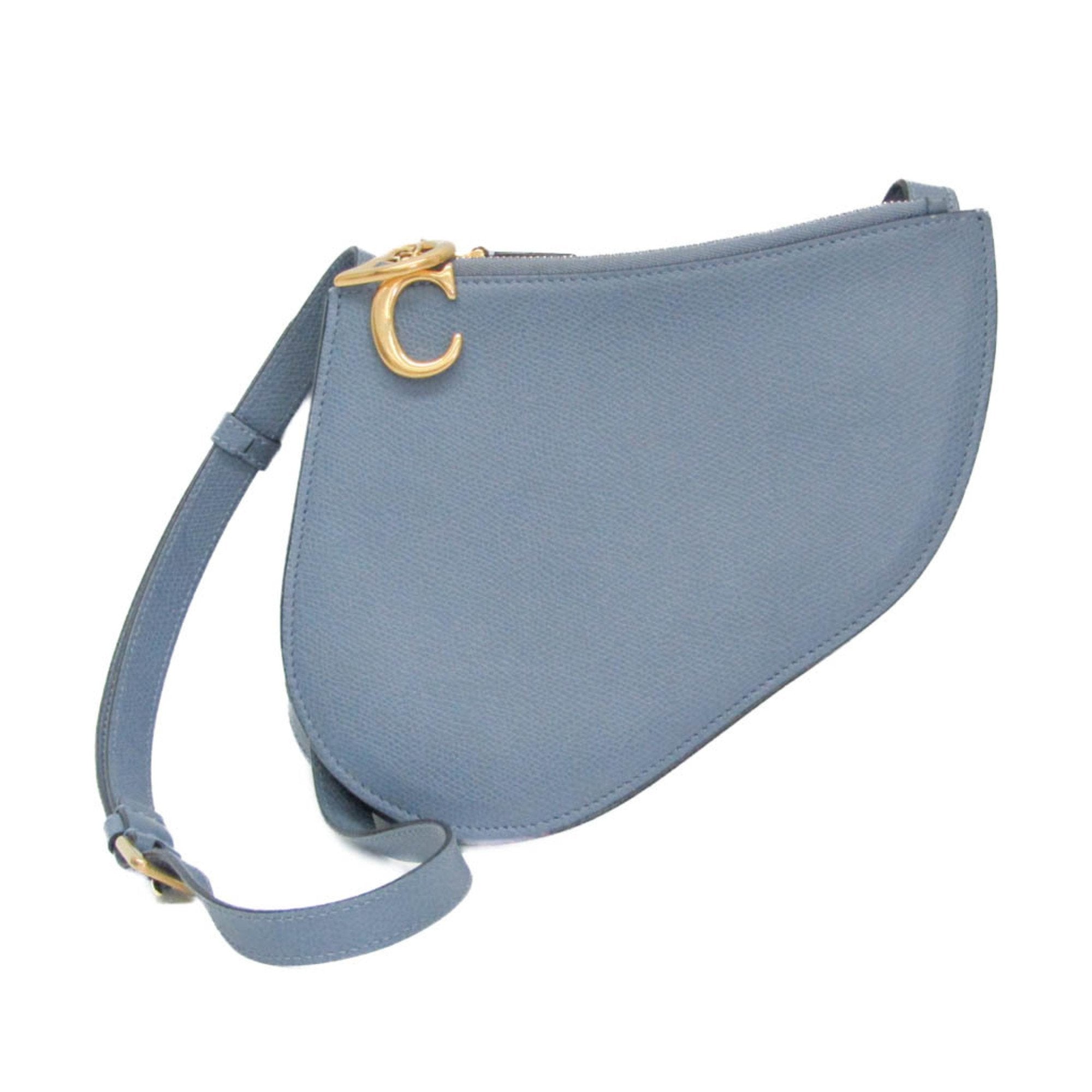 Dior Saddle Blue Leather Shoulder Bag (Pre-Owned)