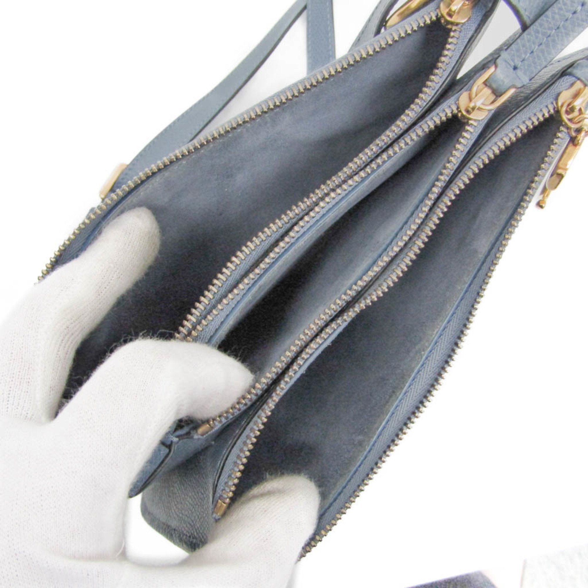 Dior Saddle Blue Leather Shoulder Bag (Pre-Owned)