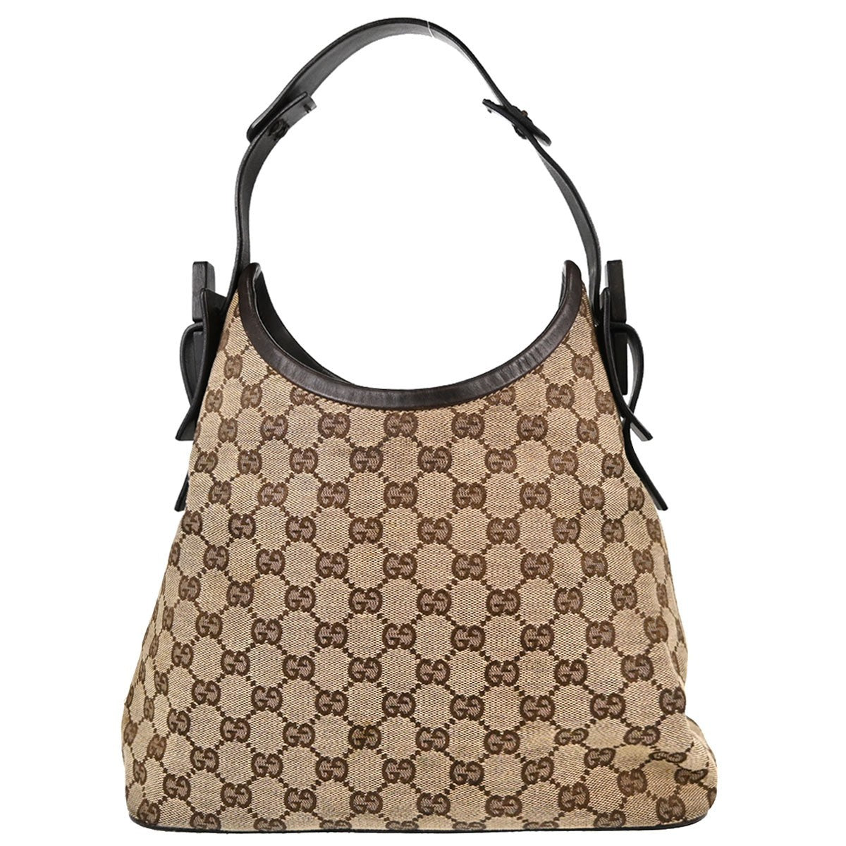 Gucci Flap Card Case Apple Print Gg Coated Canvas None Beige Canvas Card Holders Accessory (Pre-Owned)