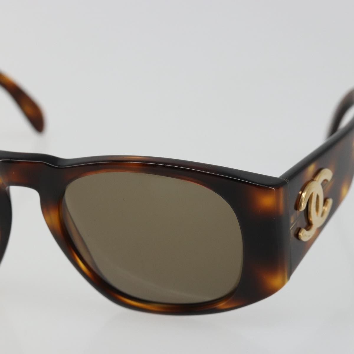 Chanel Coco Mark Barette Gold Plated Brown Plastic Sunglasse Accessory (Pre-Owned)