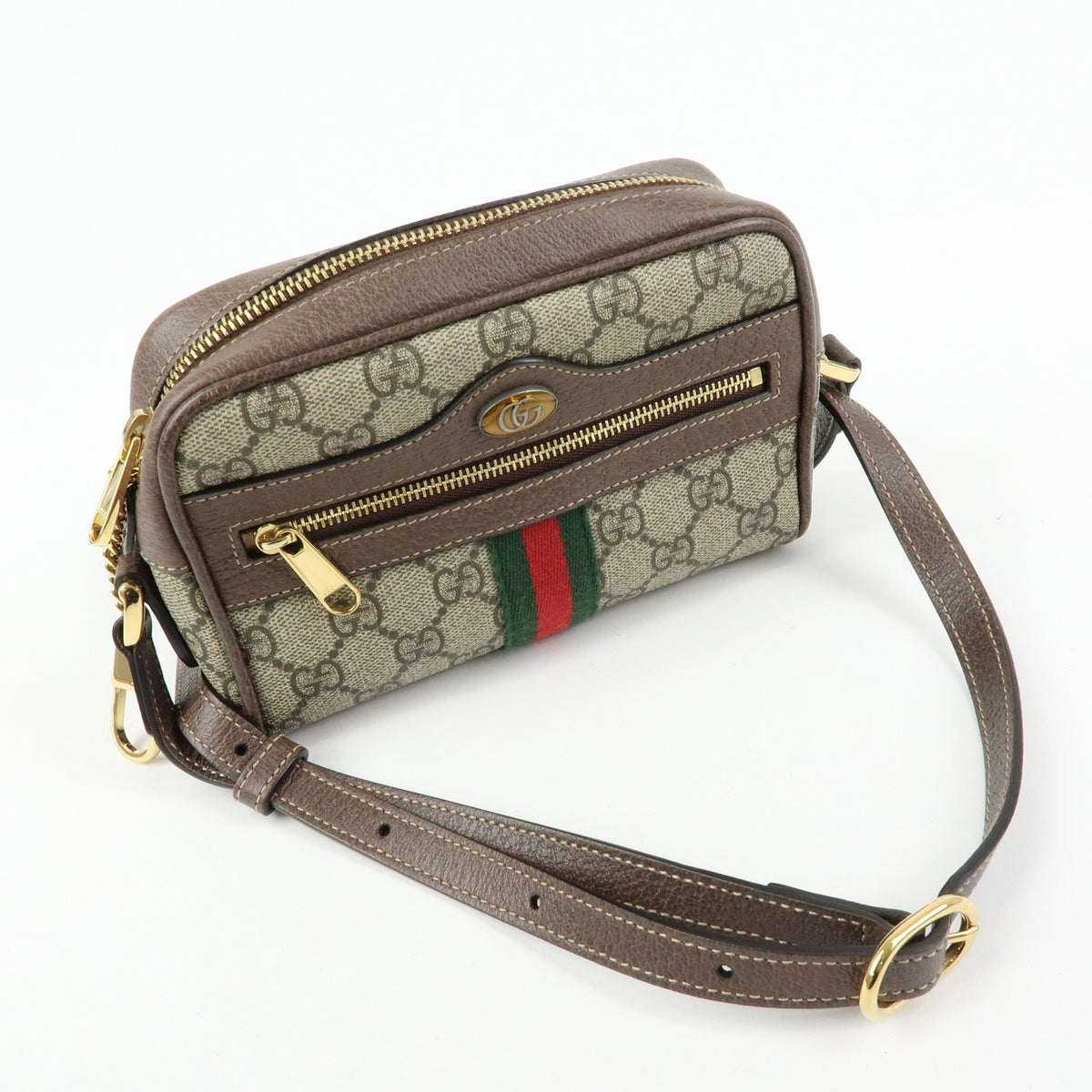 Gucci Ophidia Gg Coated Canvas Beige Canvas Shoulder Bag Bag (Pre-Owned)
