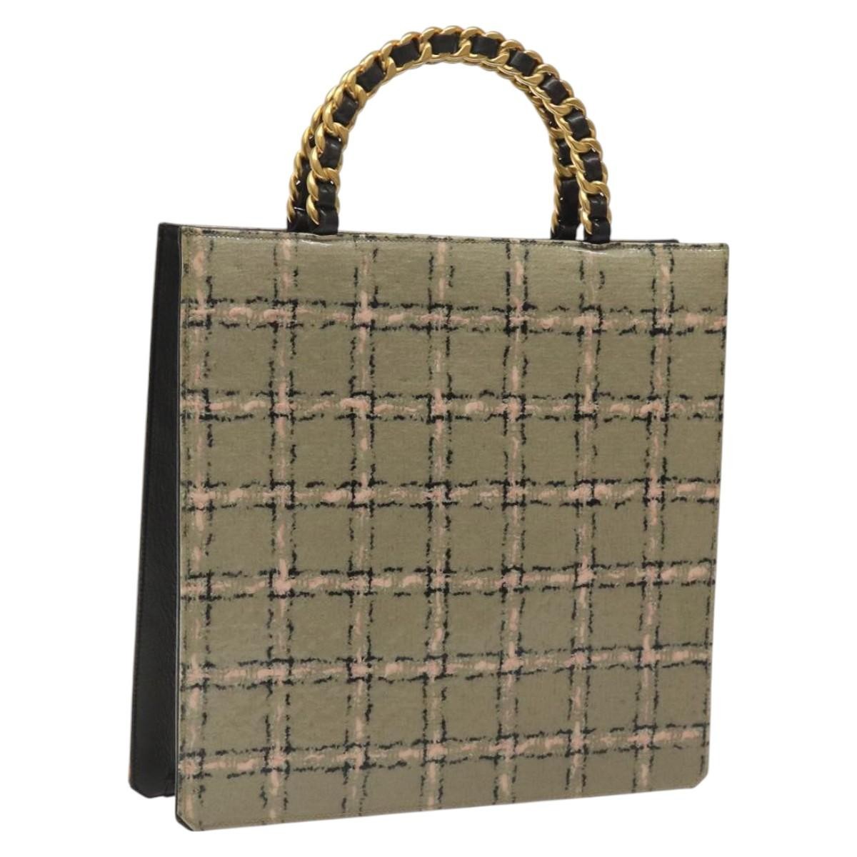 Chanel Vintage Chocolate Bar Tote Leather Beige Leather Tote Bag Bag (Pre-Owned)