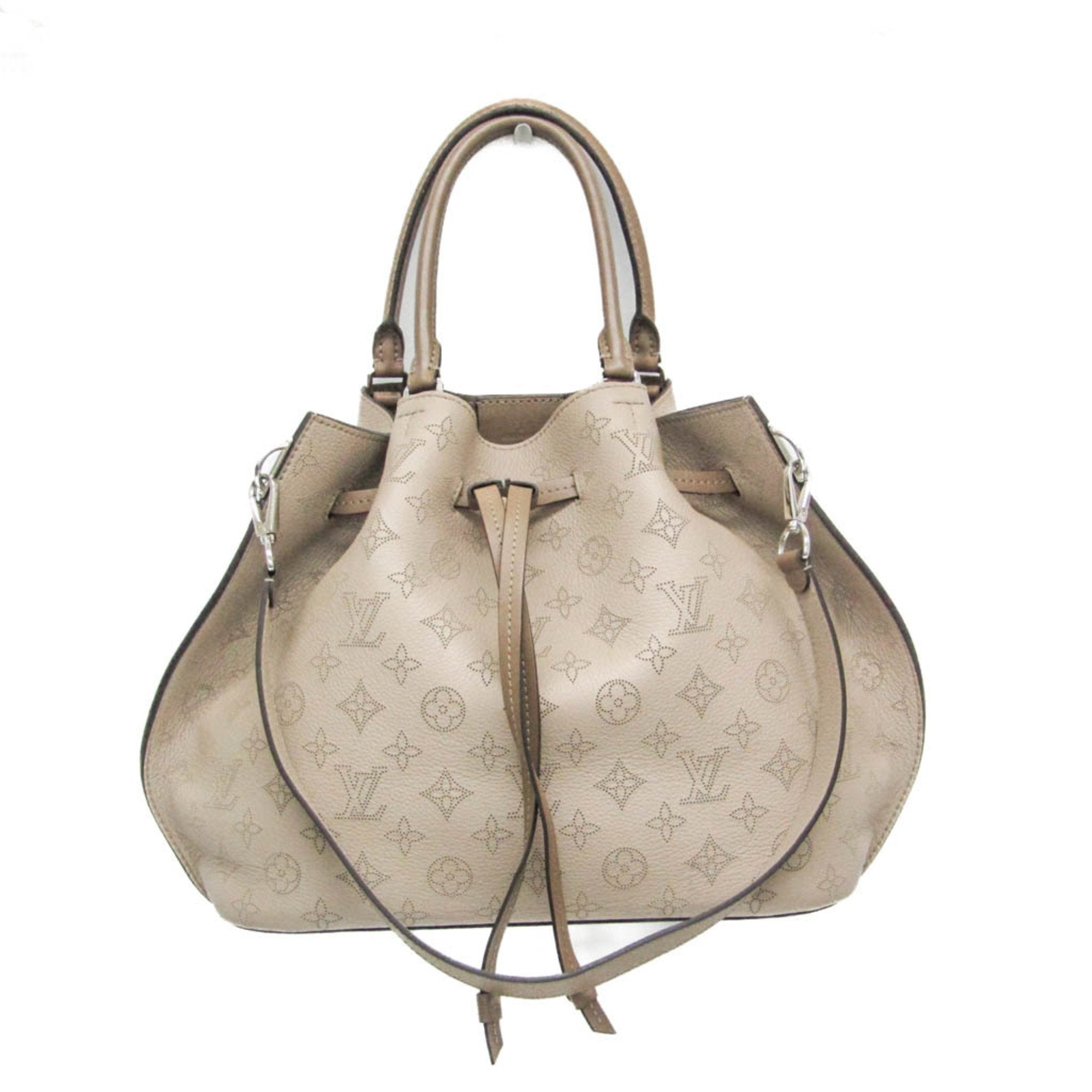 Louis Vuitton Mahina Ecru Leather Handbag (Pre-Owned)