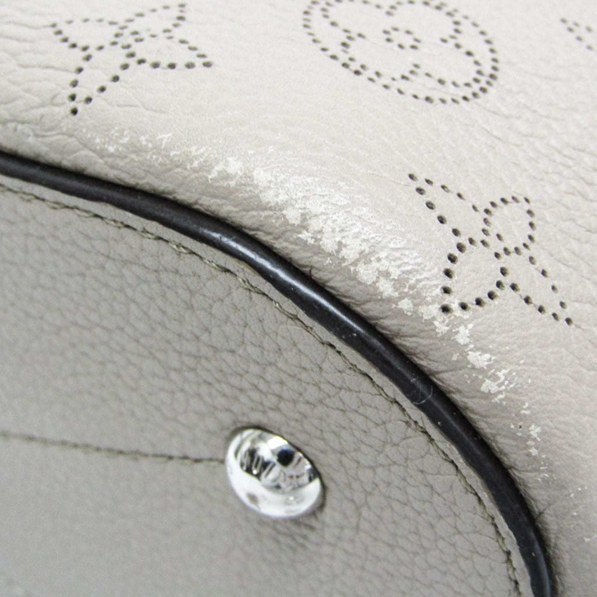Louis Vuitton Mahina Ecru Leather Handbag (Pre-Owned)