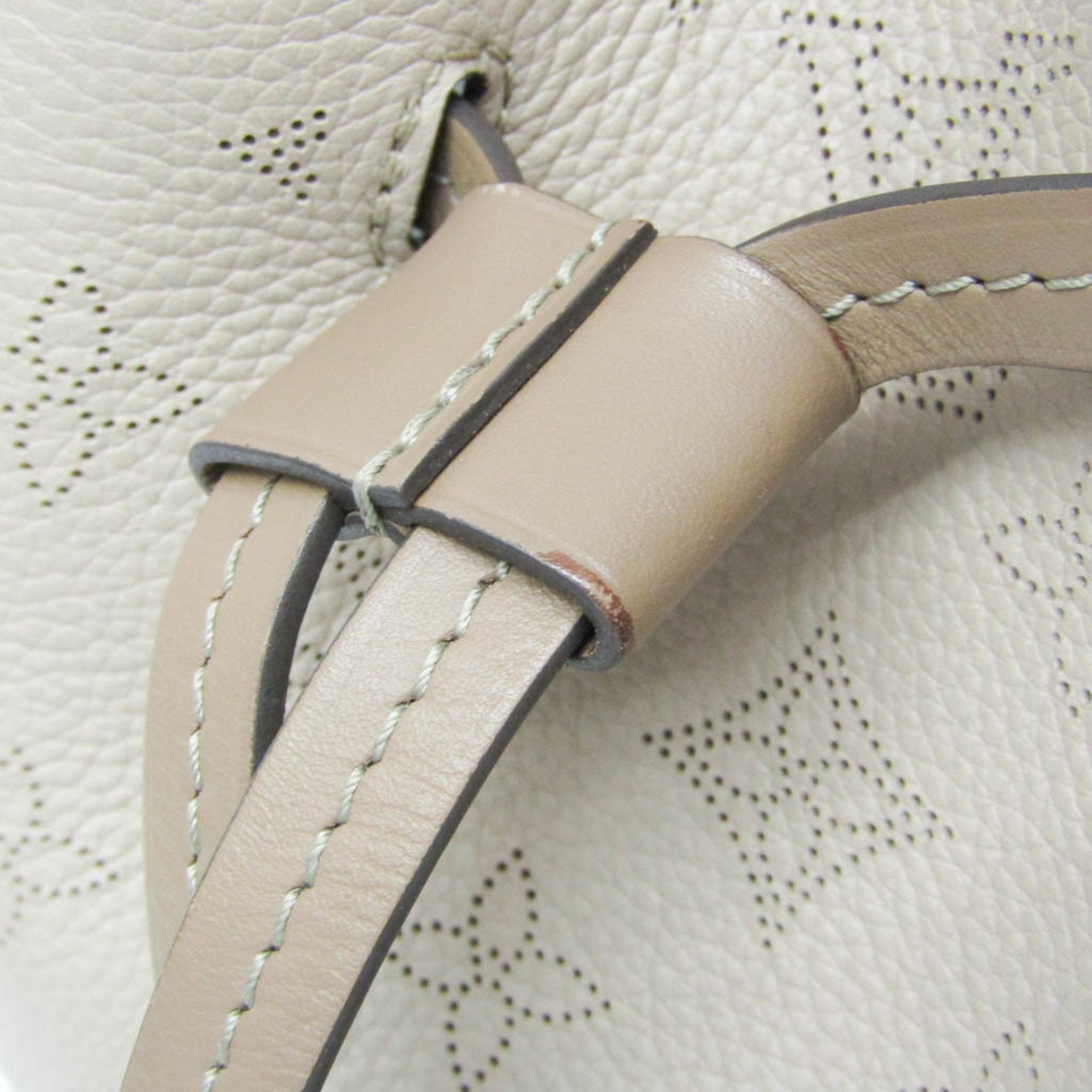Louis Vuitton Mahina Ecru Leather Handbag (Pre-Owned)