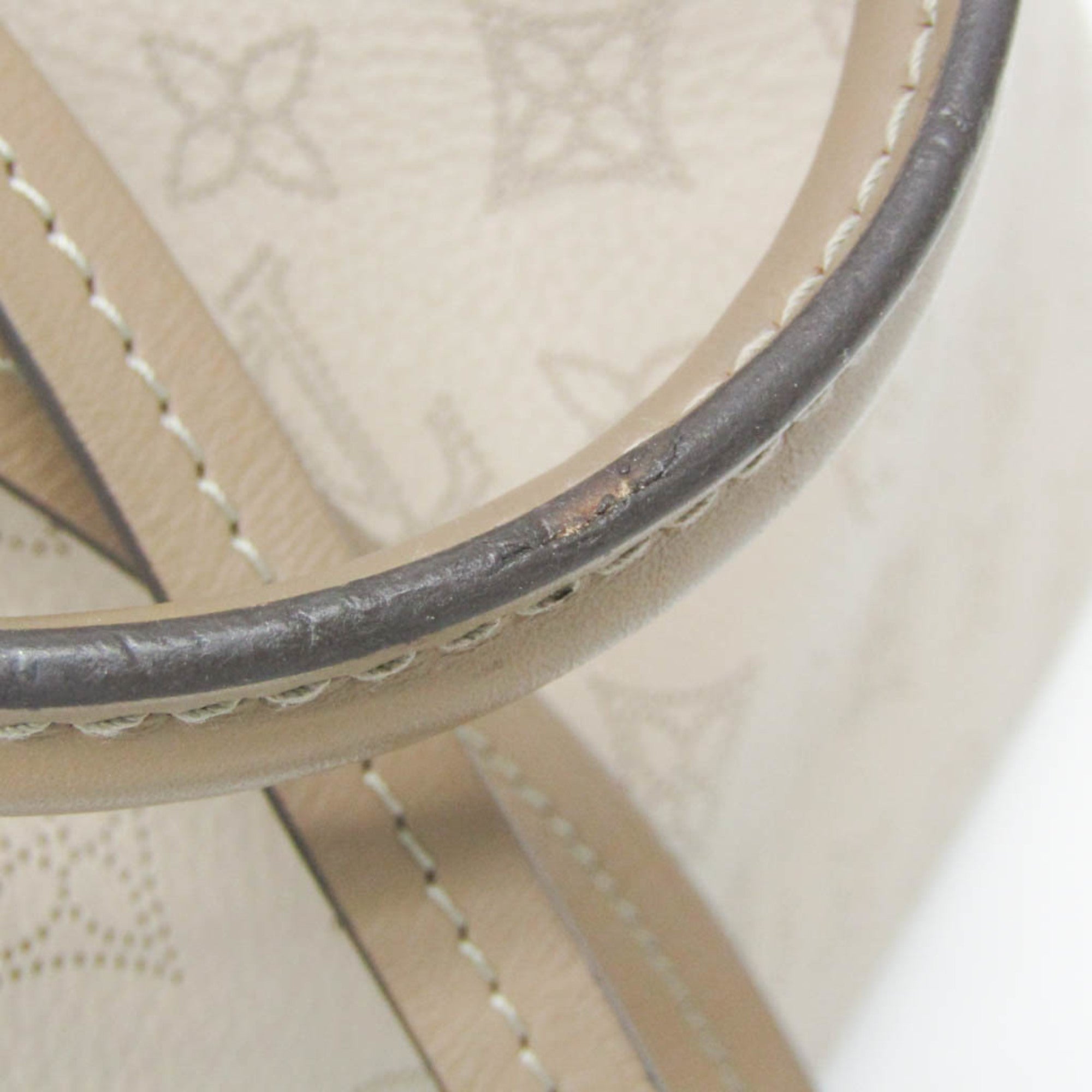 Louis Vuitton Mahina Ecru Leather Handbag (Pre-Owned)