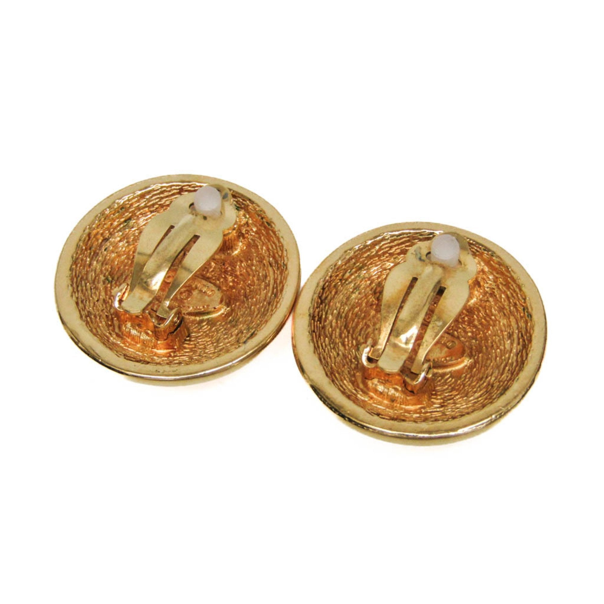 Chanel Coco Mark Gold Gold Plated Earring Jewelry (Pre-Owned)