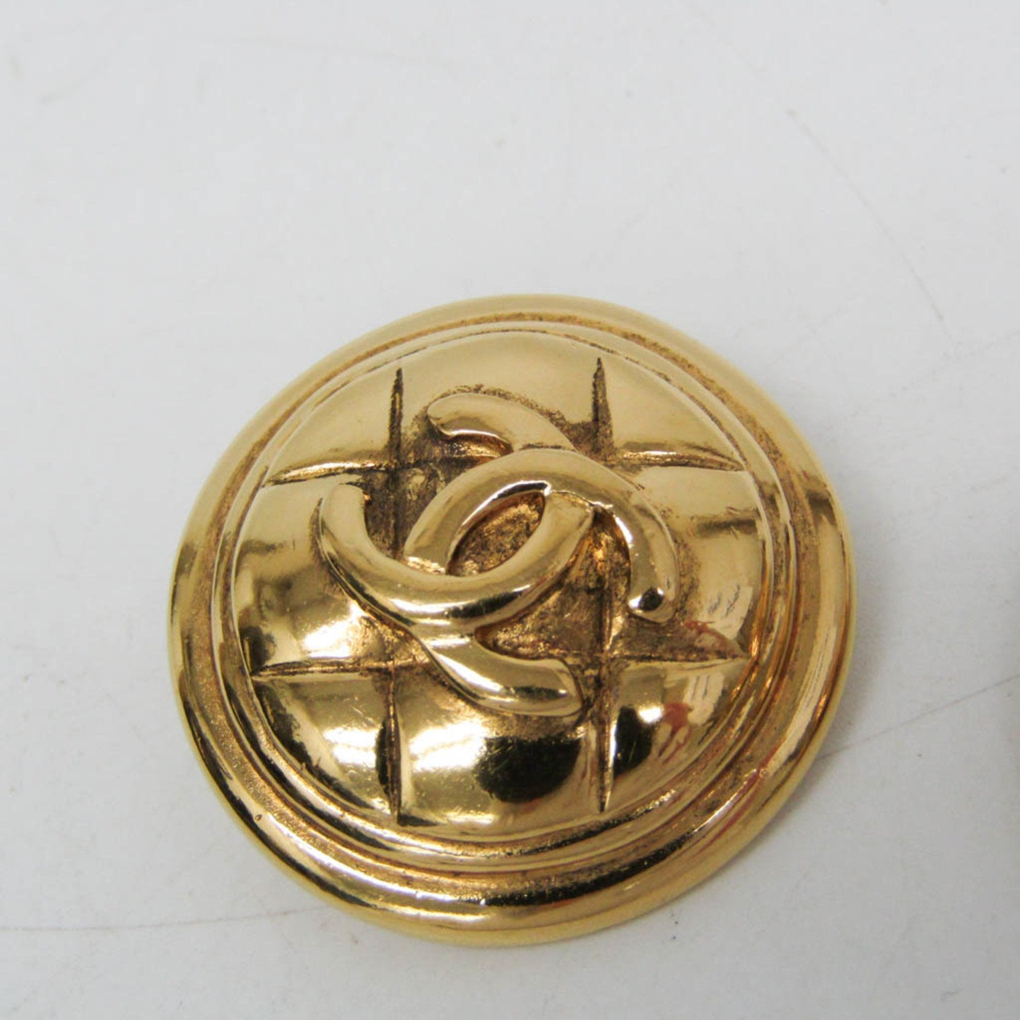 Chanel Coco Mark Gold Gold Plated Earring Jewelry (Pre-Owned)