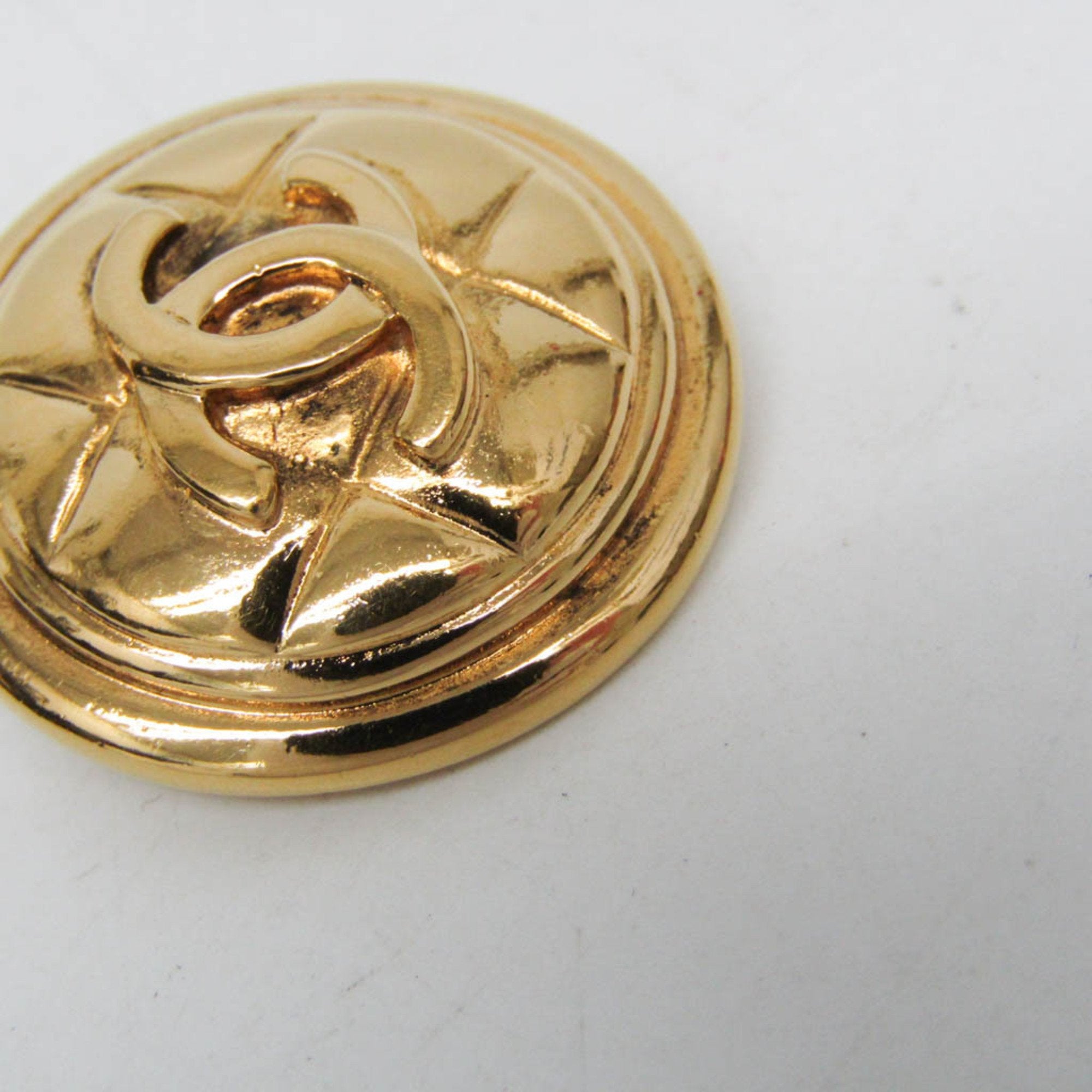 Chanel Coco Mark Gold Gold Plated Earring Jewelry (Pre-Owned)