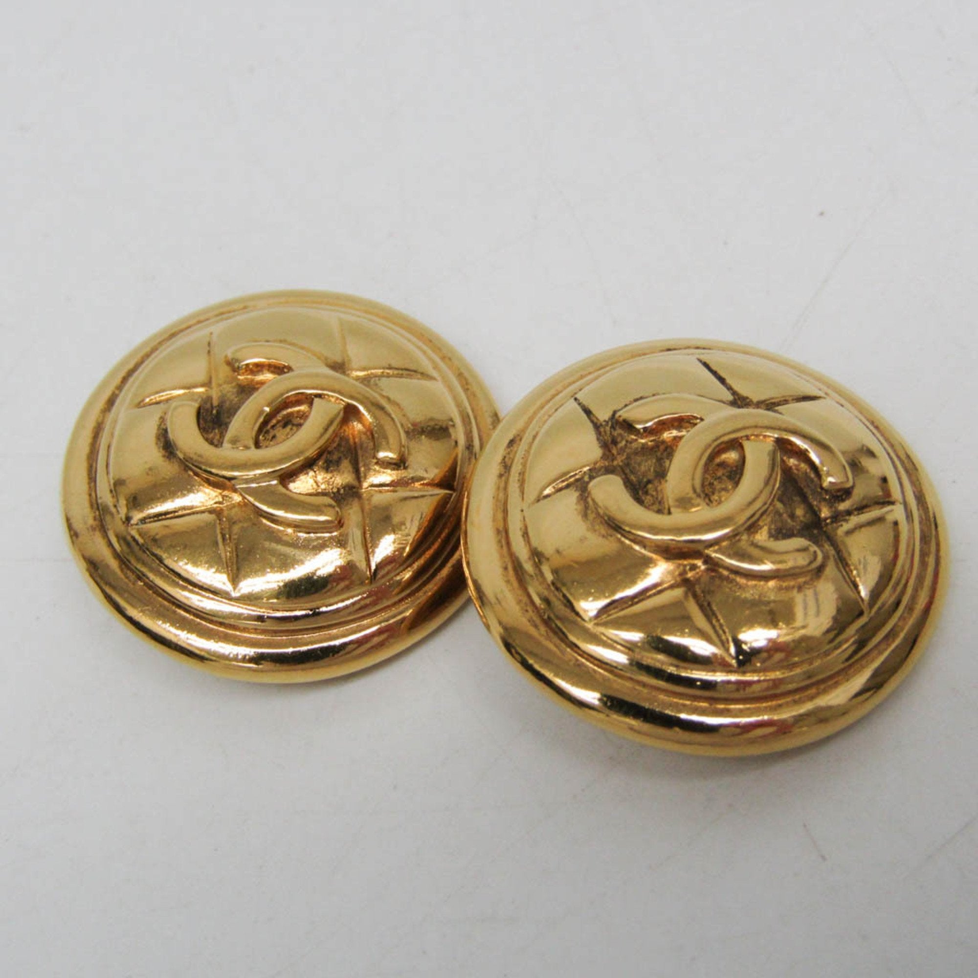 Chanel Coco Mark Gold Gold Plated Earring Jewelry (Pre-Owned)