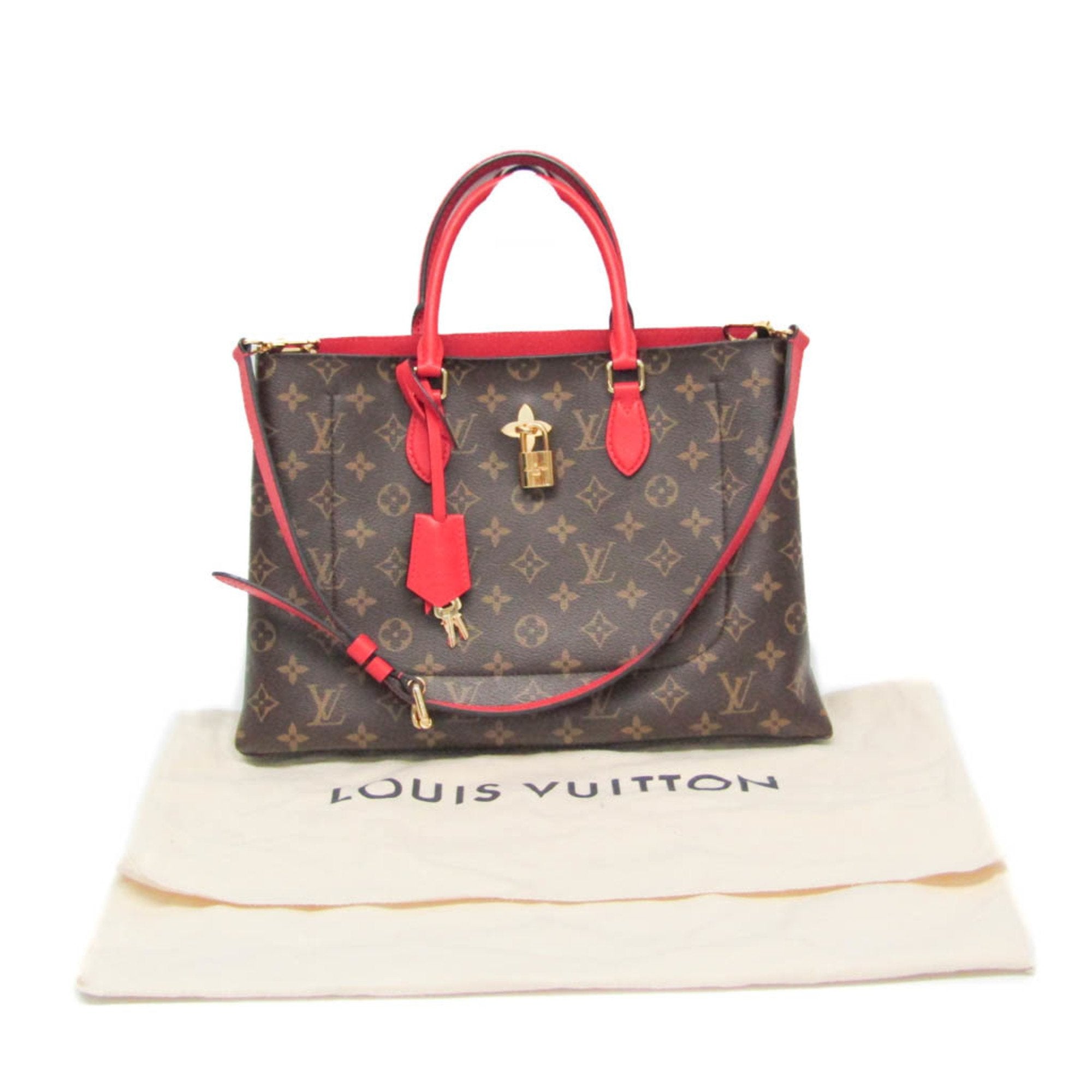 Louis Vuitton Flower Brown Canvas Handbag (Pre-Owned)
