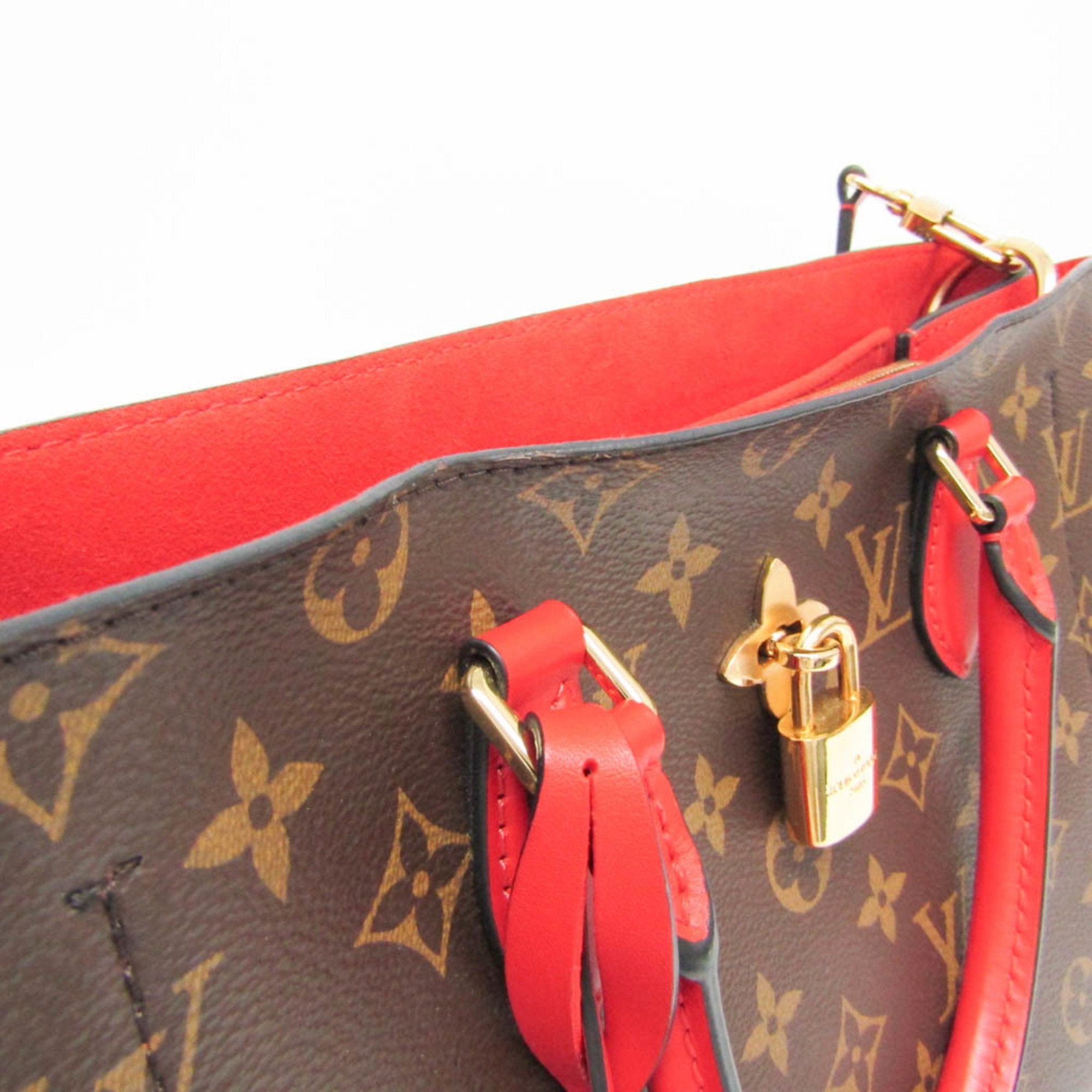 Louis Vuitton Flower Brown Canvas Handbag (Pre-Owned)