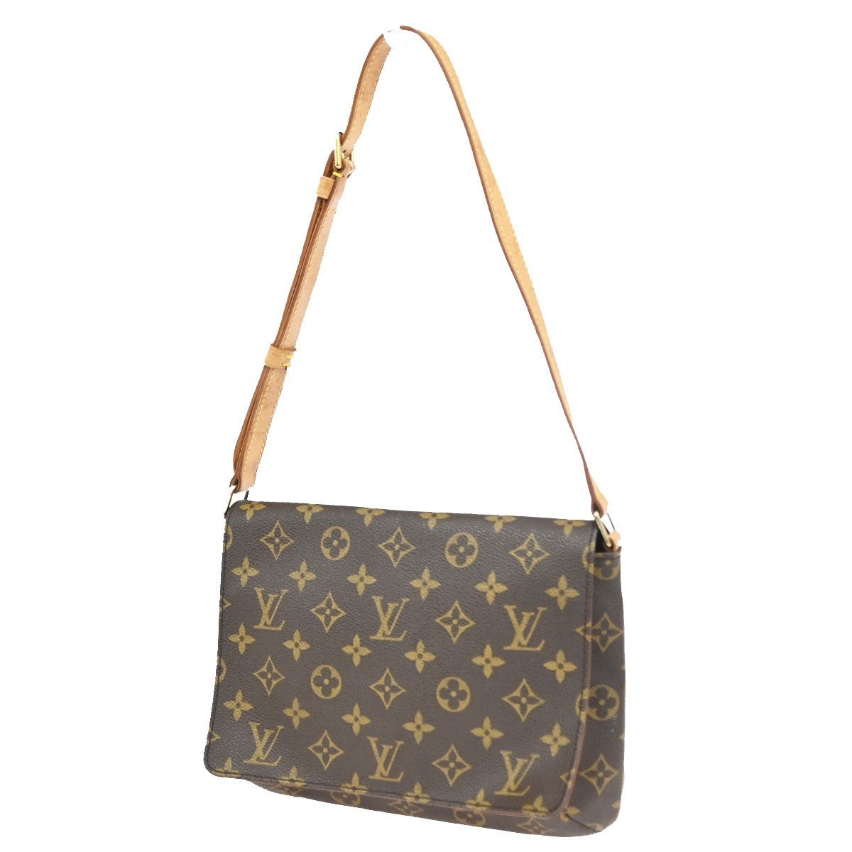 Louis Vuitton Musette Tango Monogram Canvas Brown Canvas Handbag (Pre-Owned)