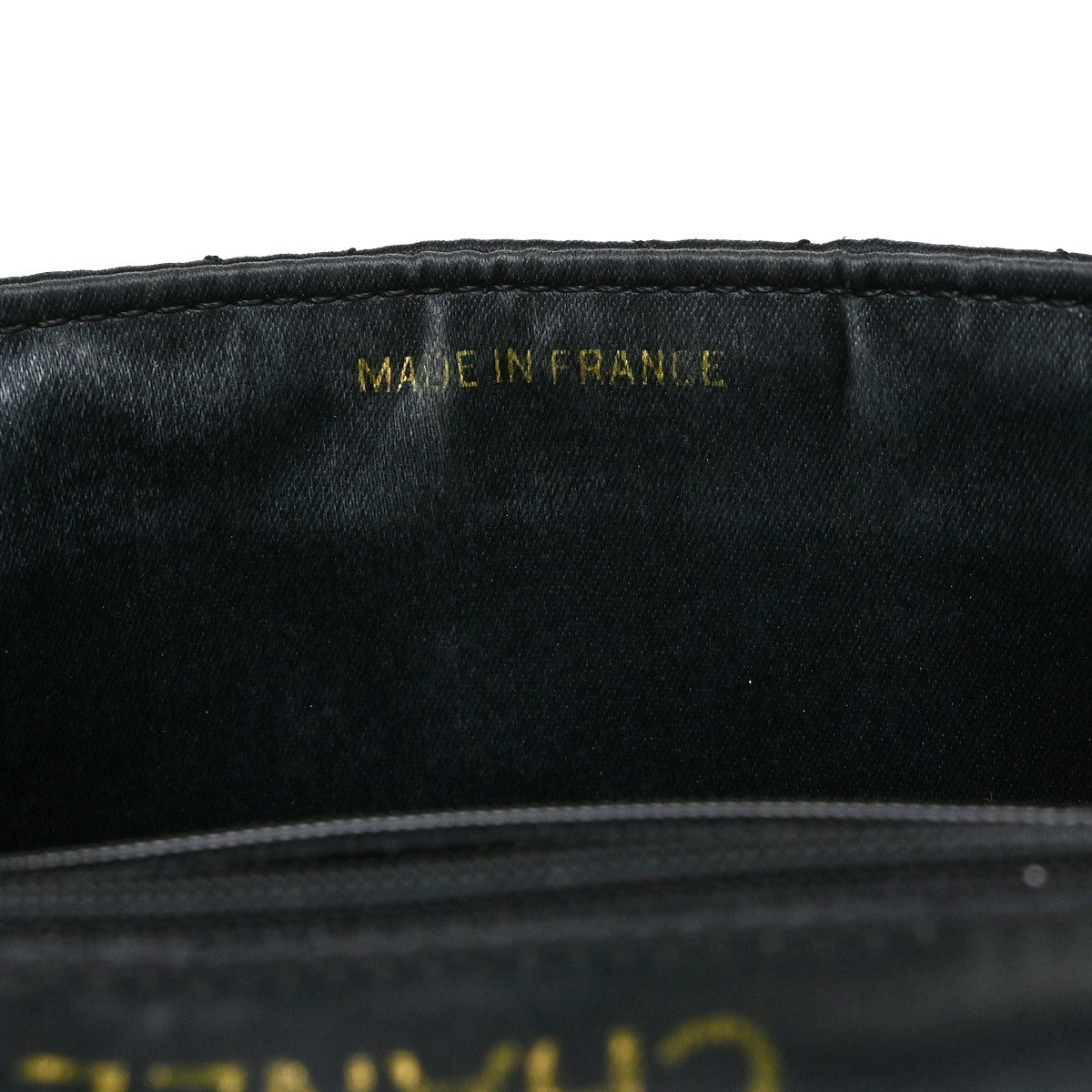 Chanel Vintage Square Classic Single Flap Quilted Satin Black Satin Handbag (Pre-Owned)