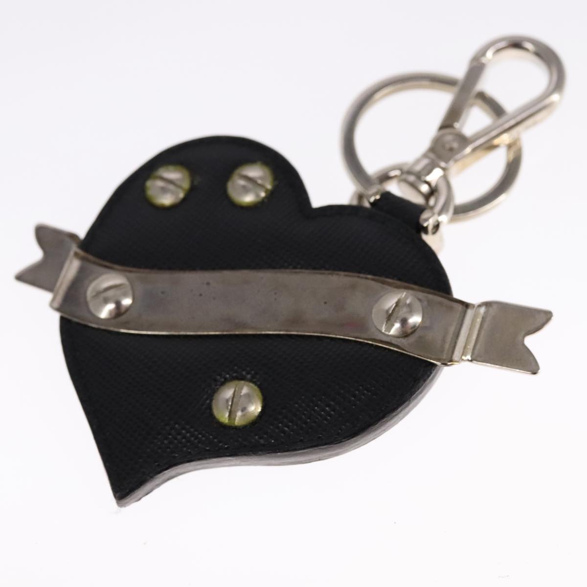 Prada Black Leather Bag Jewelry (Pre-Owned)