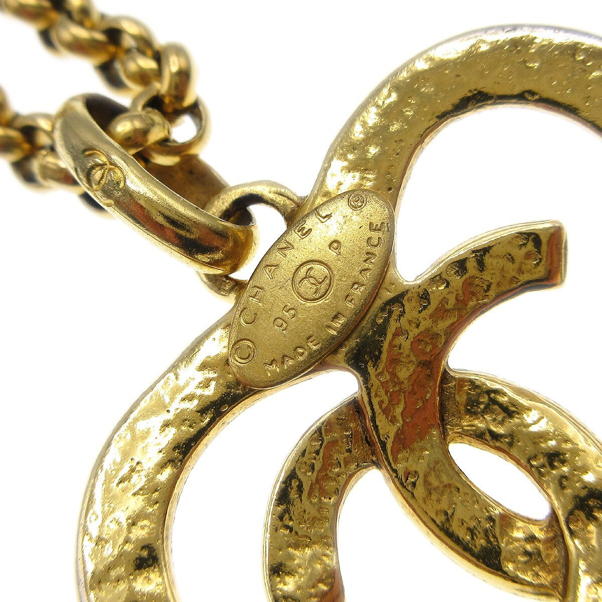 Chanel Cc Heart Pendant Metal Gold Gold_Plated Necklace Jewelry (Pre-Owned)