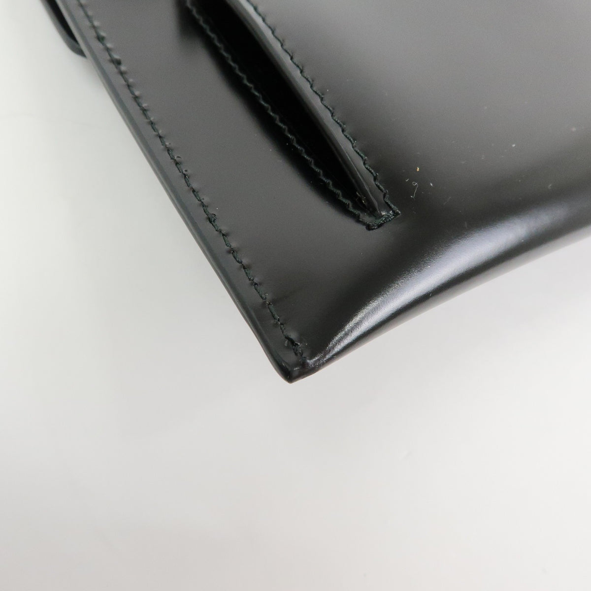 Prada Envelope Logo Clutch Spazzolato Leather Black Leather Clutche & Pouche Bag (Pre-Owned)