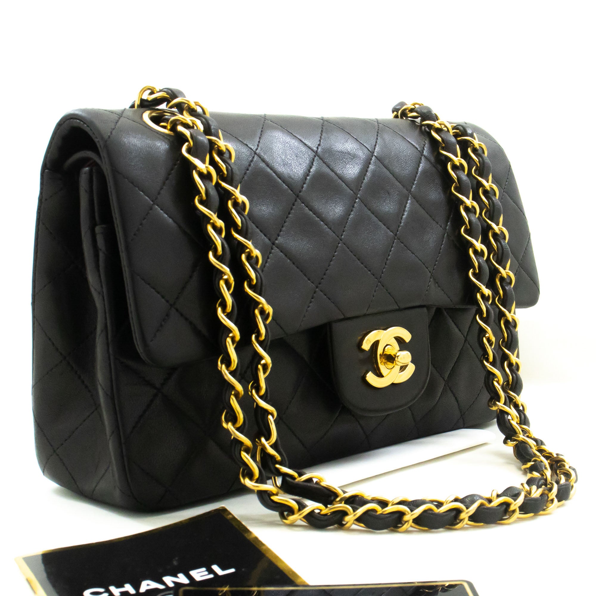Chanel Timeless 23 Black Leather Shoulder Bag (Pre-Owned)