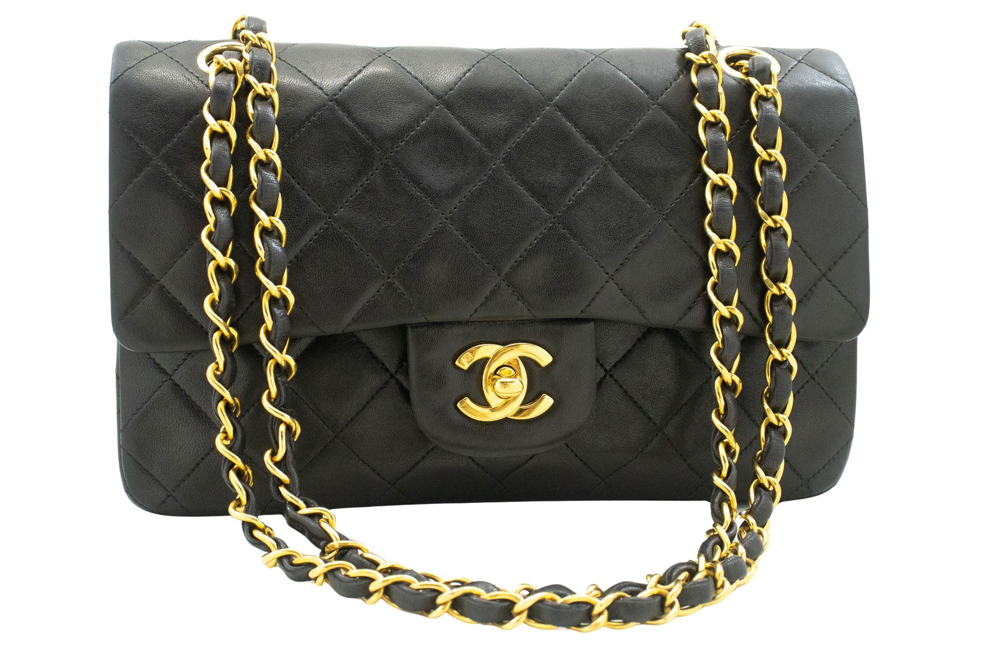Chanel Timeless 23 Black Leather Shoulder Bag (Pre-Owned)