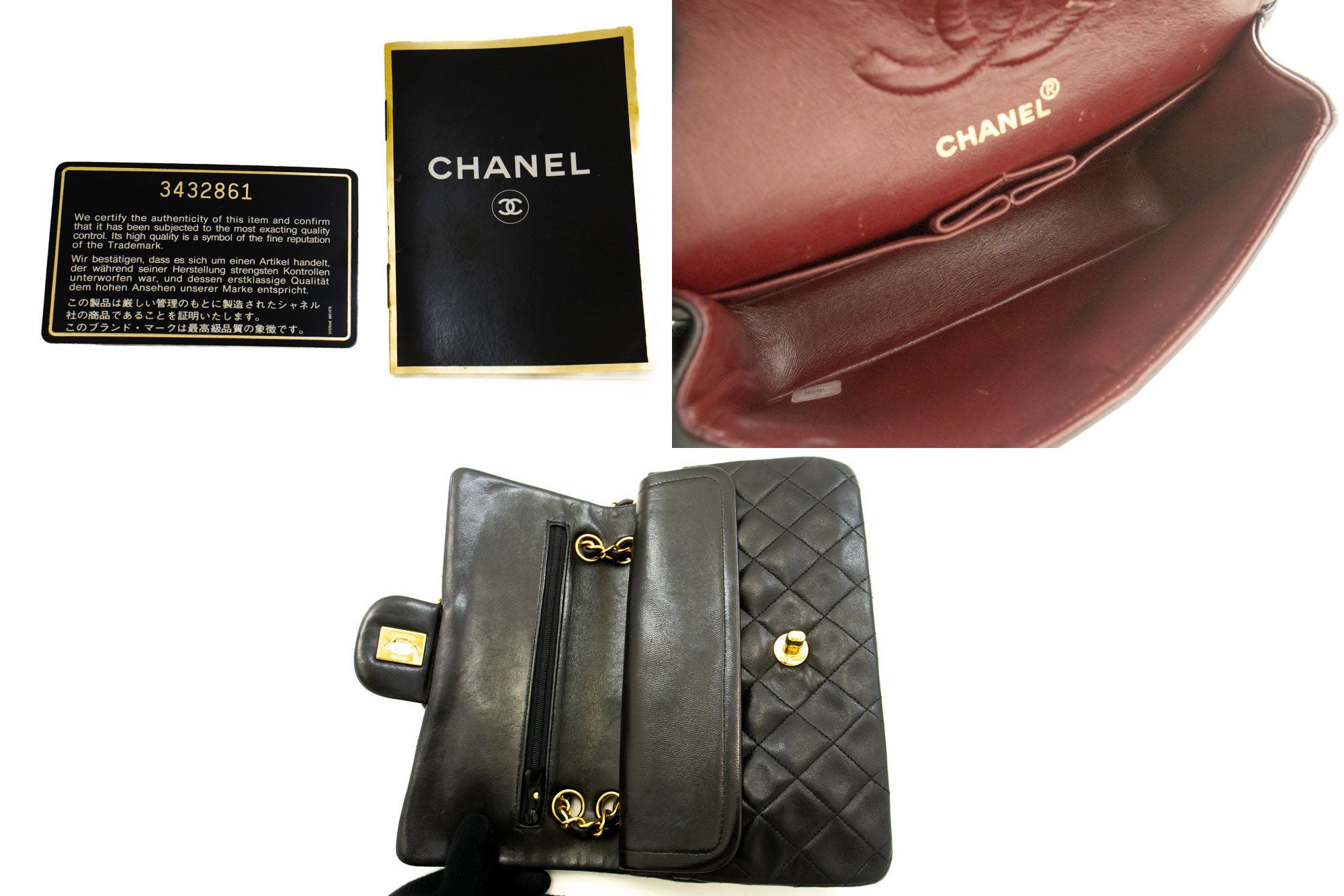 Chanel Timeless 23 Black Leather Shoulder Bag (Pre-Owned)