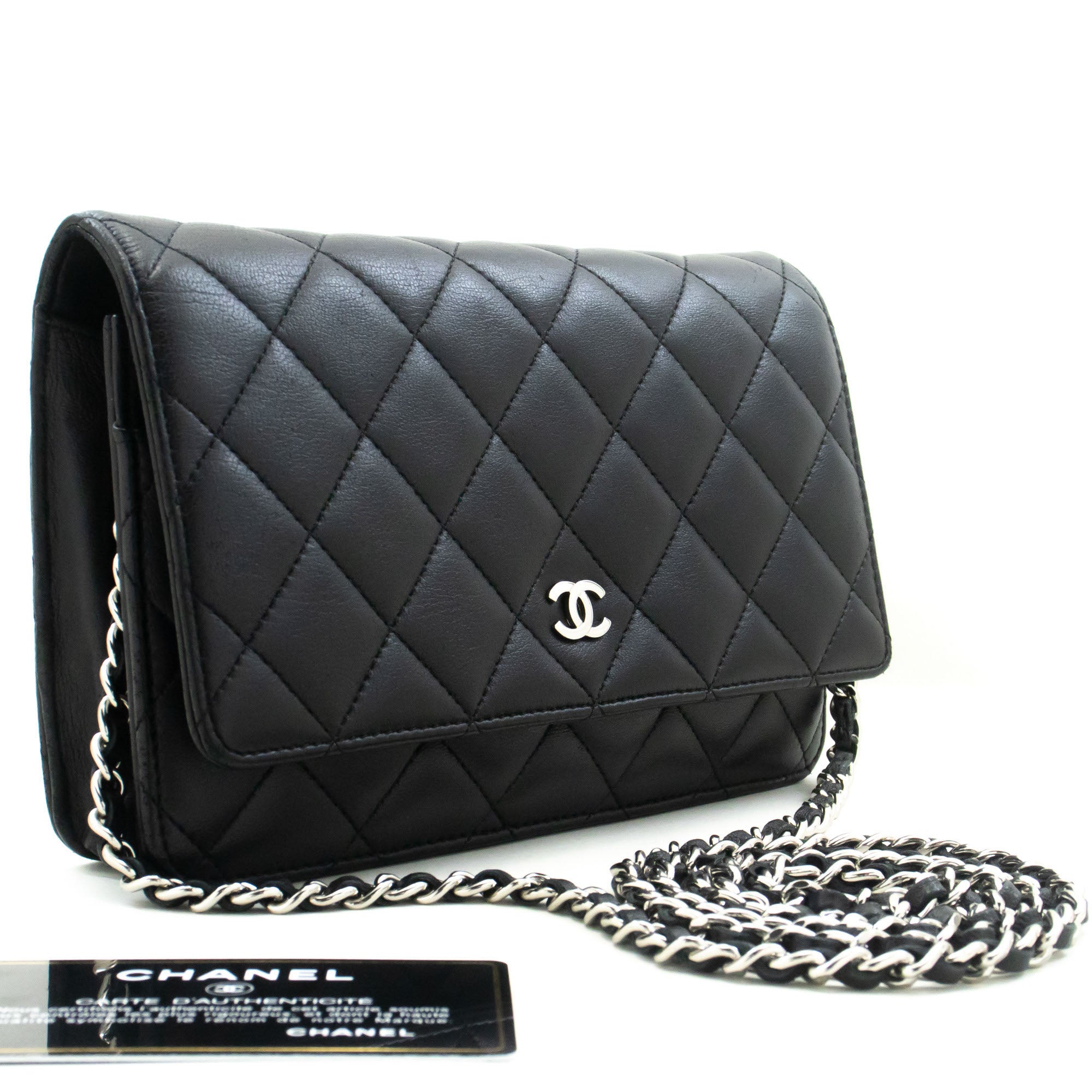 Chanel Wallet On Chain Black Leather Shoulder Bag (Pre-Owned)