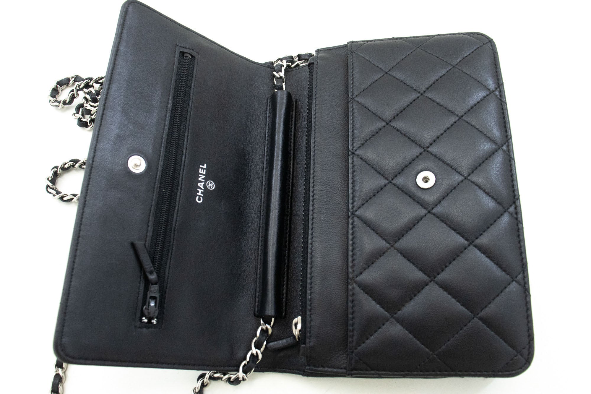 Chanel Wallet On Chain Black Leather Shoulder Bag (Pre-Owned)