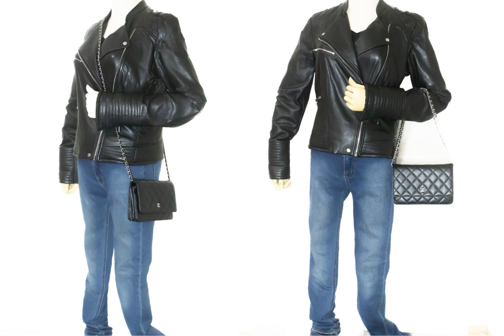 Chanel Wallet On Chain Black Leather Shoulder Bag (Pre-Owned)