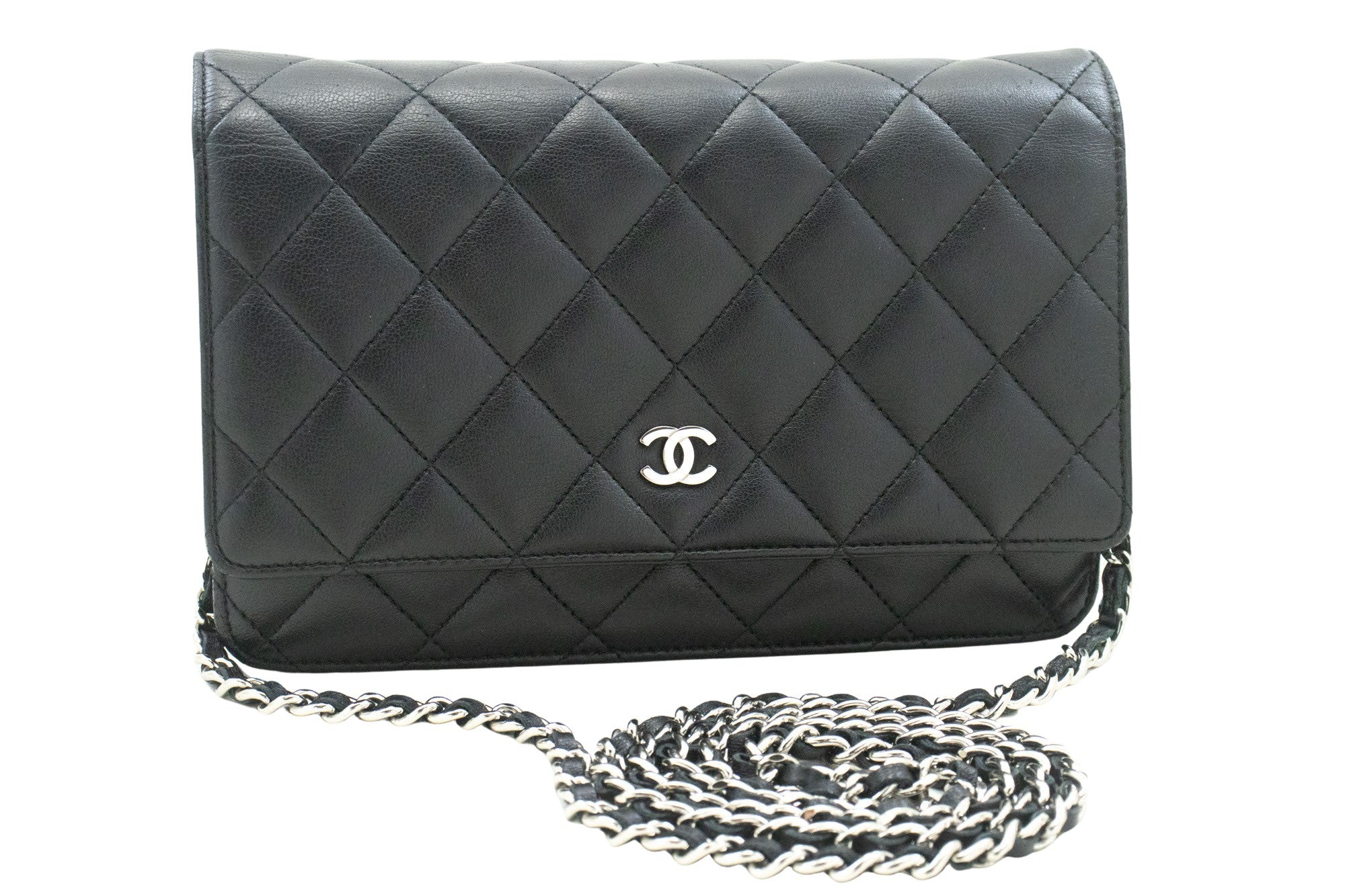 Chanel Wallet On Chain Black Leather Shoulder Bag (Pre-Owned)