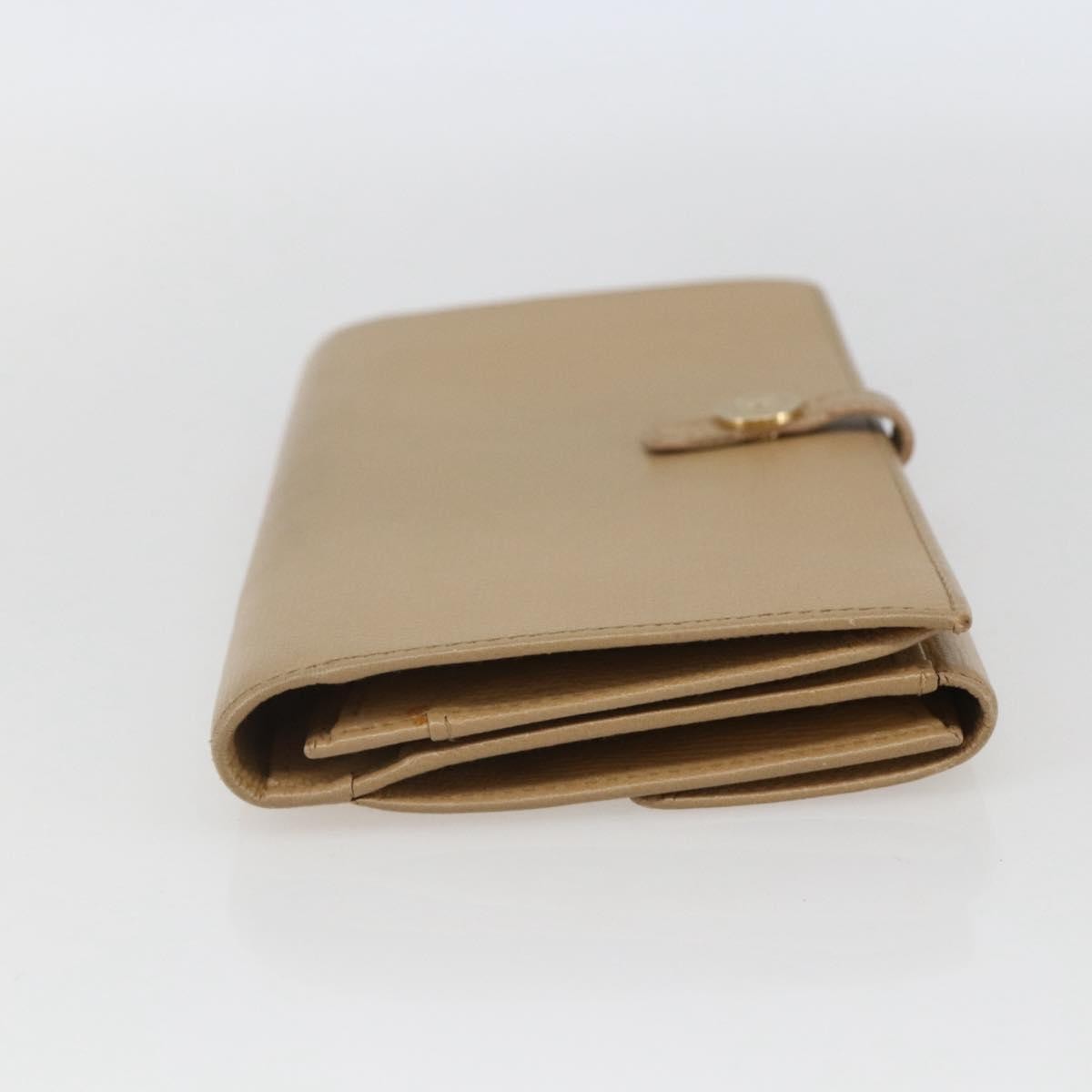 Chanel Coco Bouton Leather Beige Leather Wallets Accessory (Pre-Owned)
