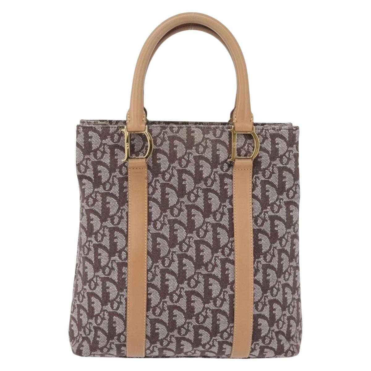 Christian Dior Vintage Open Diorissimo Canvas Brown Canvas Tote Bag Bag (Pre-Owned)