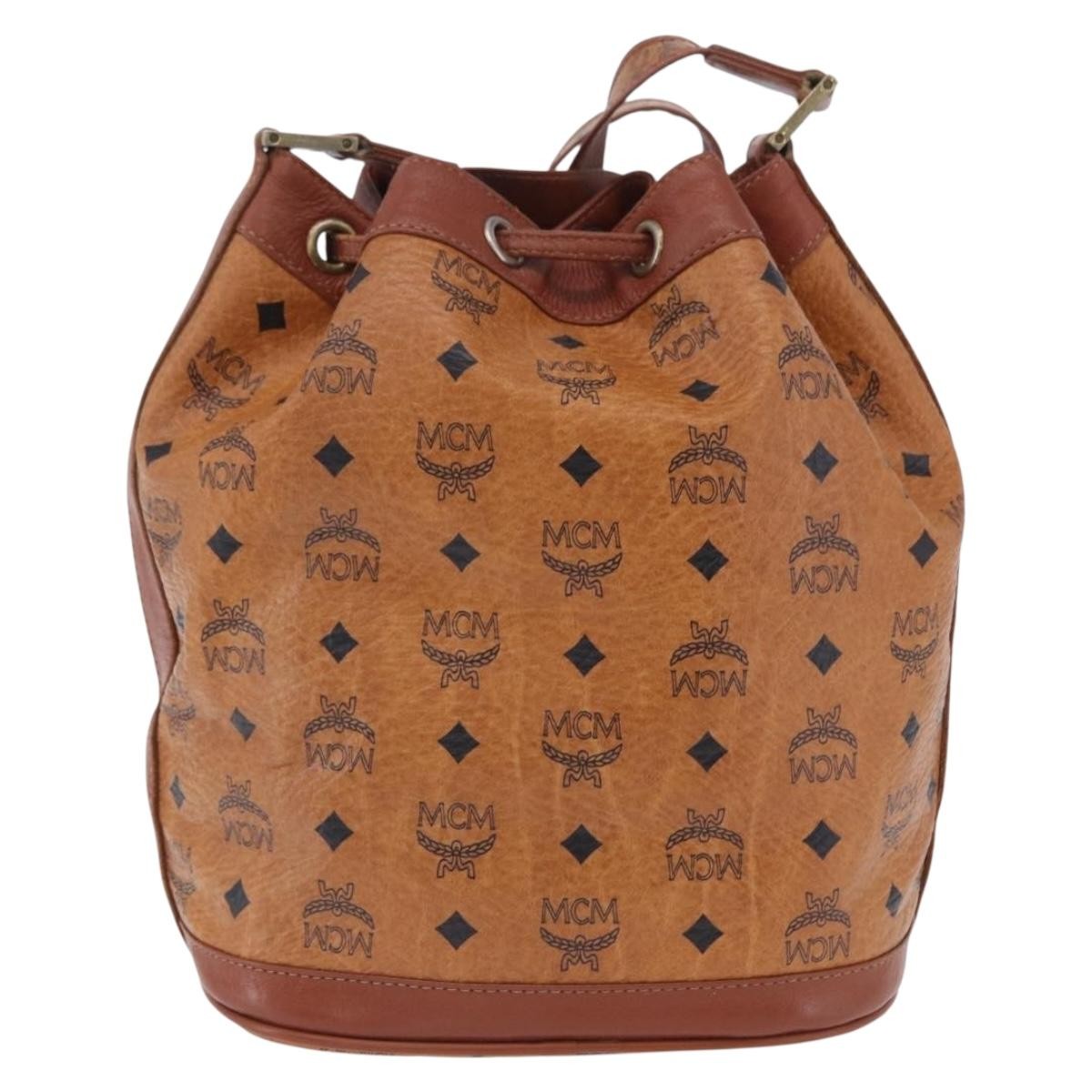 MCM Drawstring Leather Brown Leather Shoulder Bag Bag (Pre-Owned)