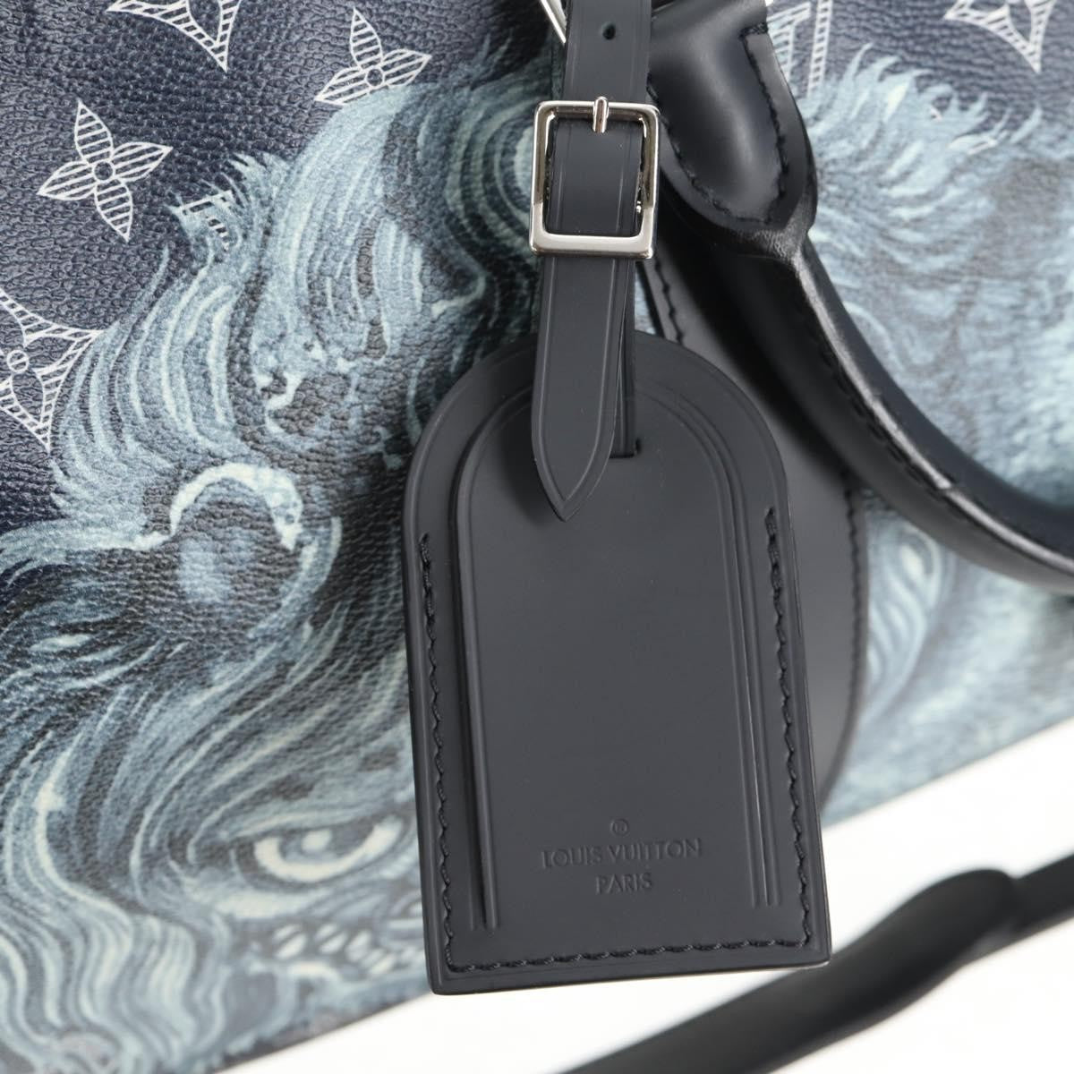 Louis Vuitton Keepall Bandouliere Limited Edition Chapman Savane Monogram Canvas Navy Canvas Travel Bag Bag (Pre-Owned)