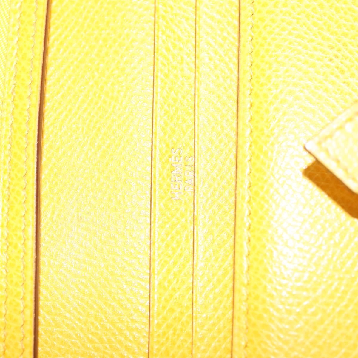Hermes Bearn Epsom Yellow Leather Wallets Accessory (Pre-Owned)
